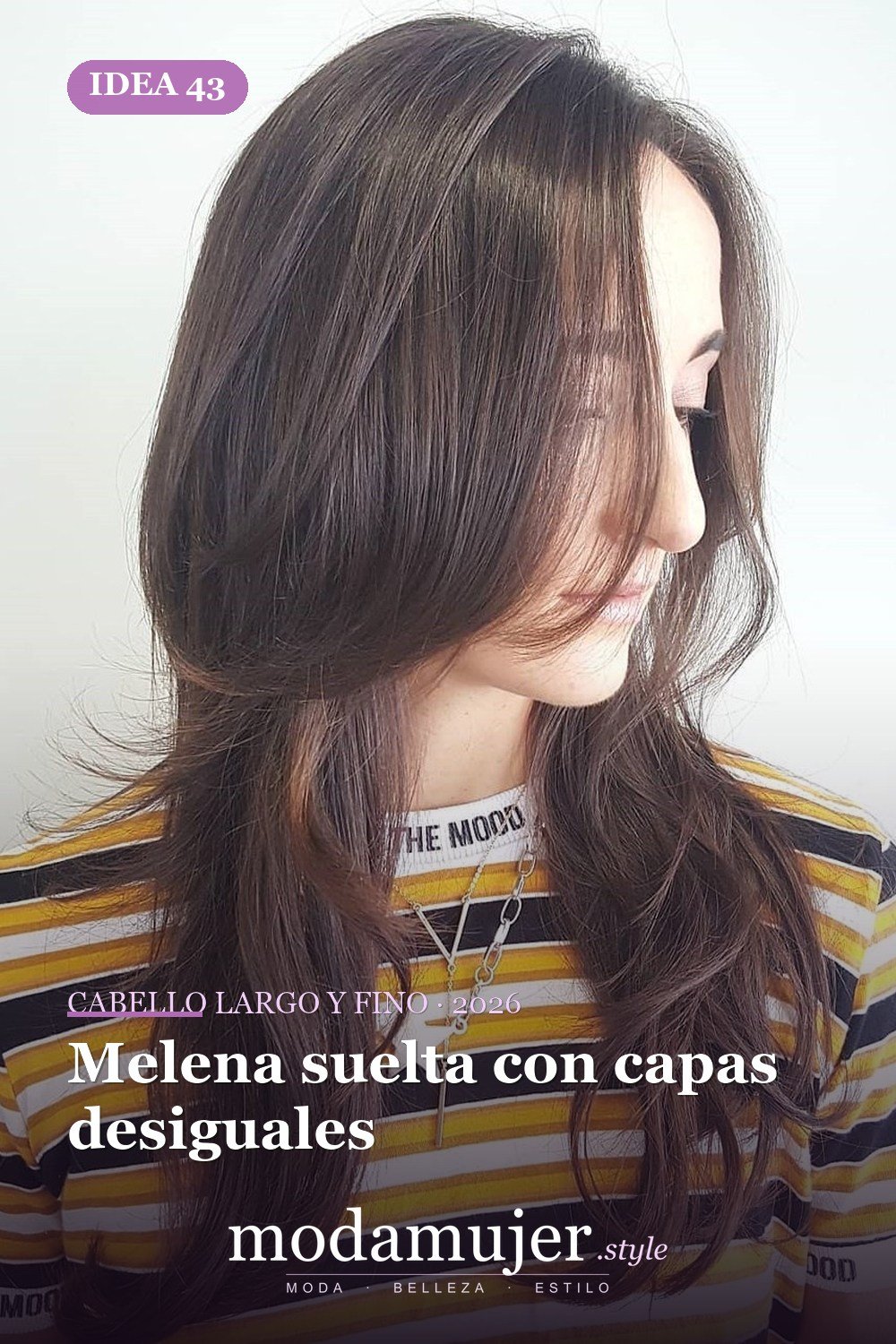 Melena suelta con capas desiguales