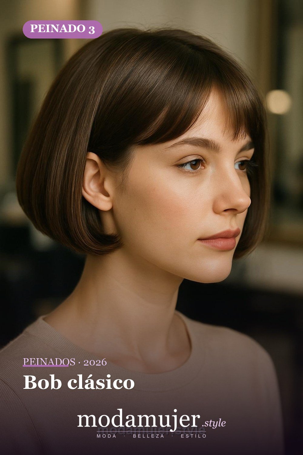 Bob clásico — 30 cortes de pelo corto para mujer en 2026