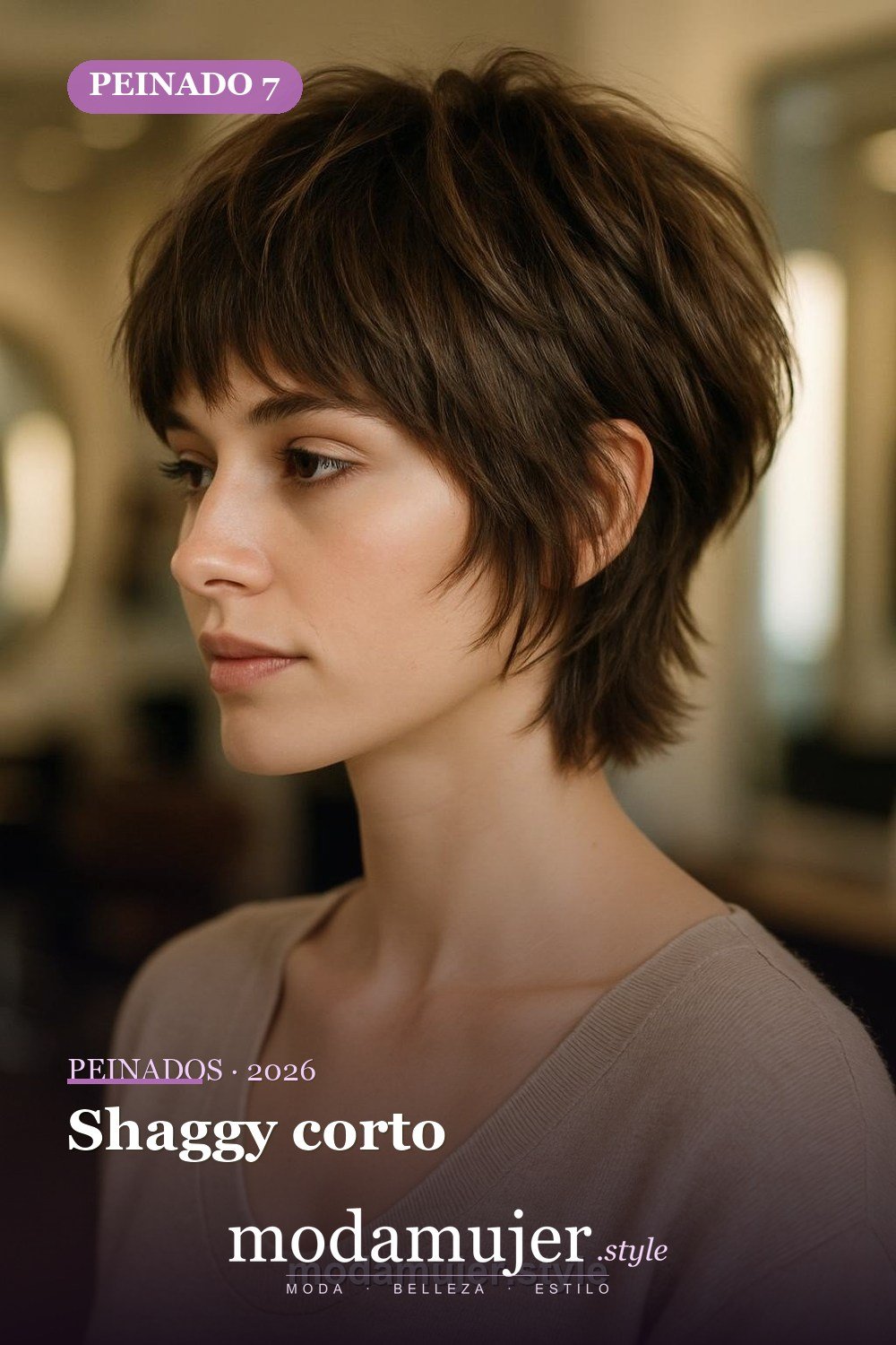 Shaggy corto — 30 cortes de pelo corto para mujer en 2026