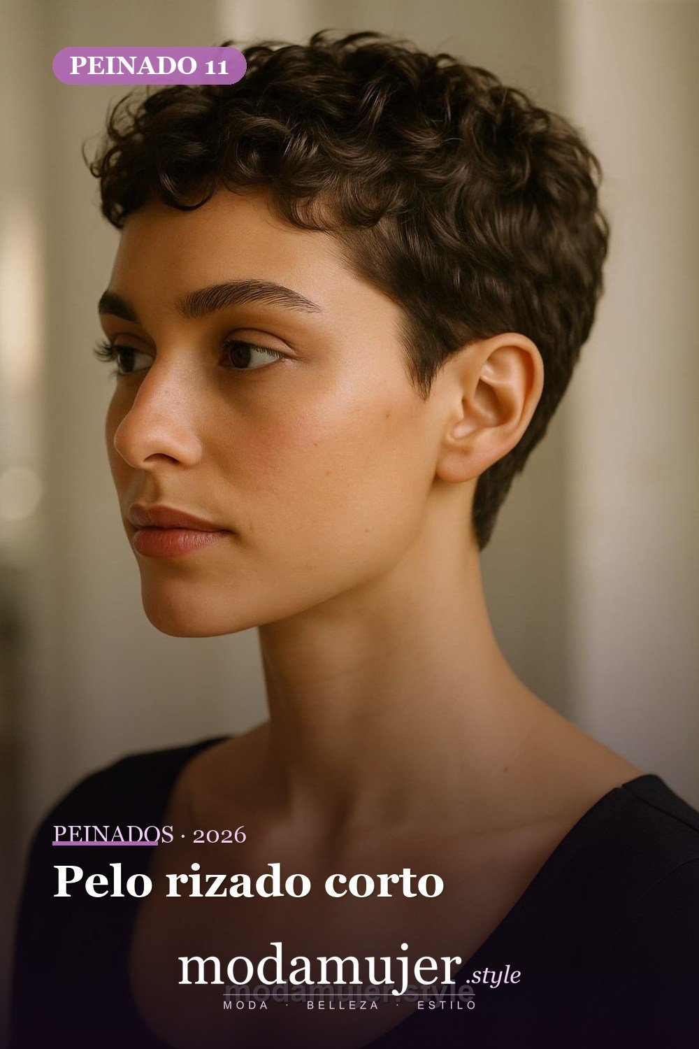 Pelo rizado corto — 30 cortes de pelo corto para mujer en 2026