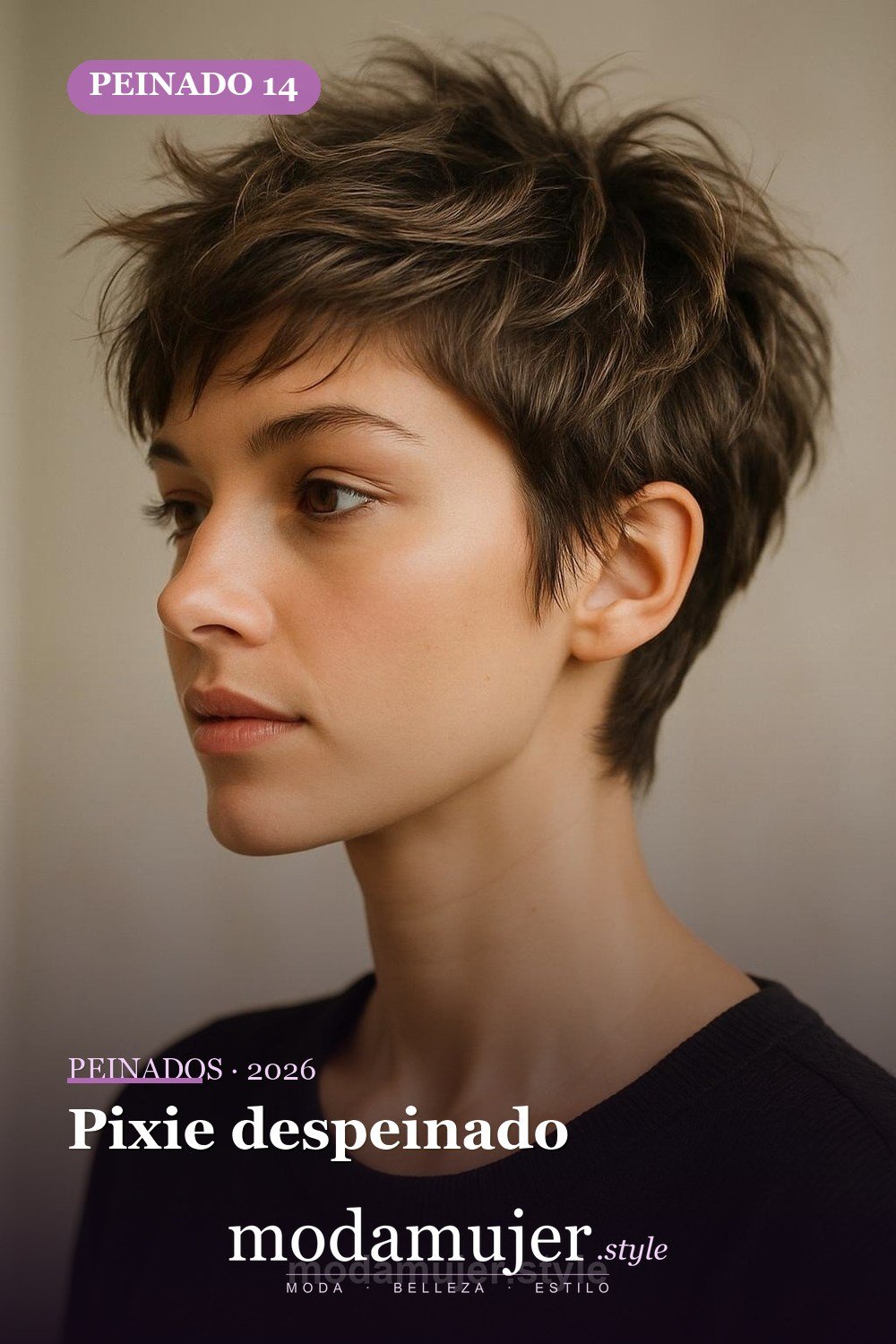 Pixie despeinado — 30 cortes de pelo corto para mujer en 2026