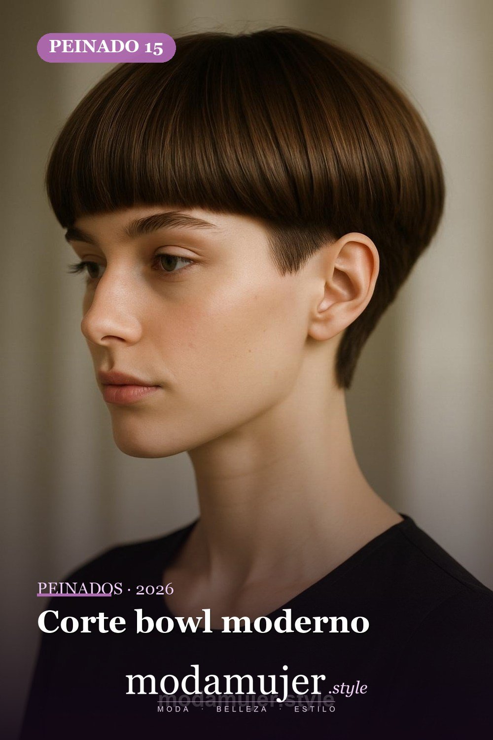 Corte bowl moderno — 30 cortes de pelo corto para mujer en 2026