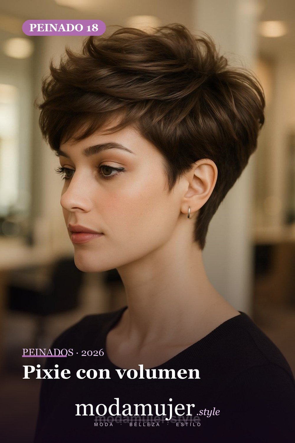 Pixie con volumen — 30 cortes de pelo corto para mujer en 2026