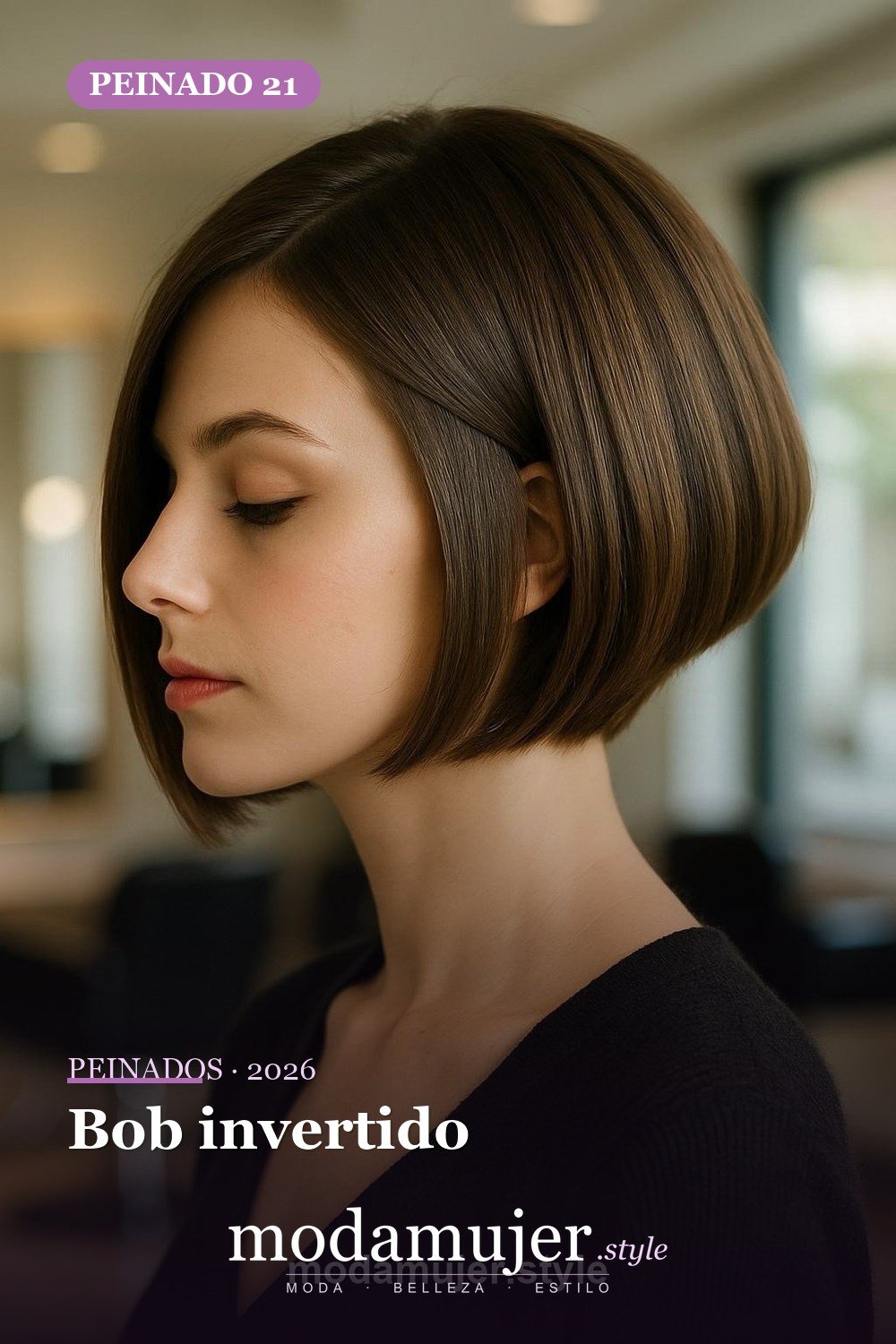Bob invertido — 30 cortes de pelo corto para mujer en 2026