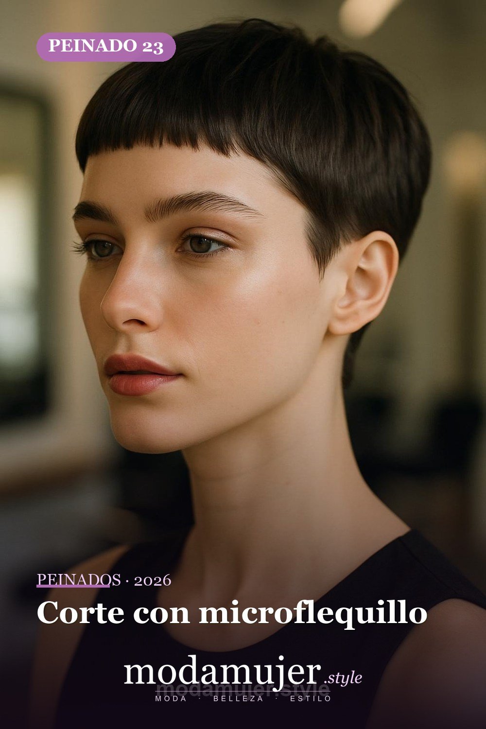 Corte con microflequillo — 30 cortes de pelo corto para mujer en 2026