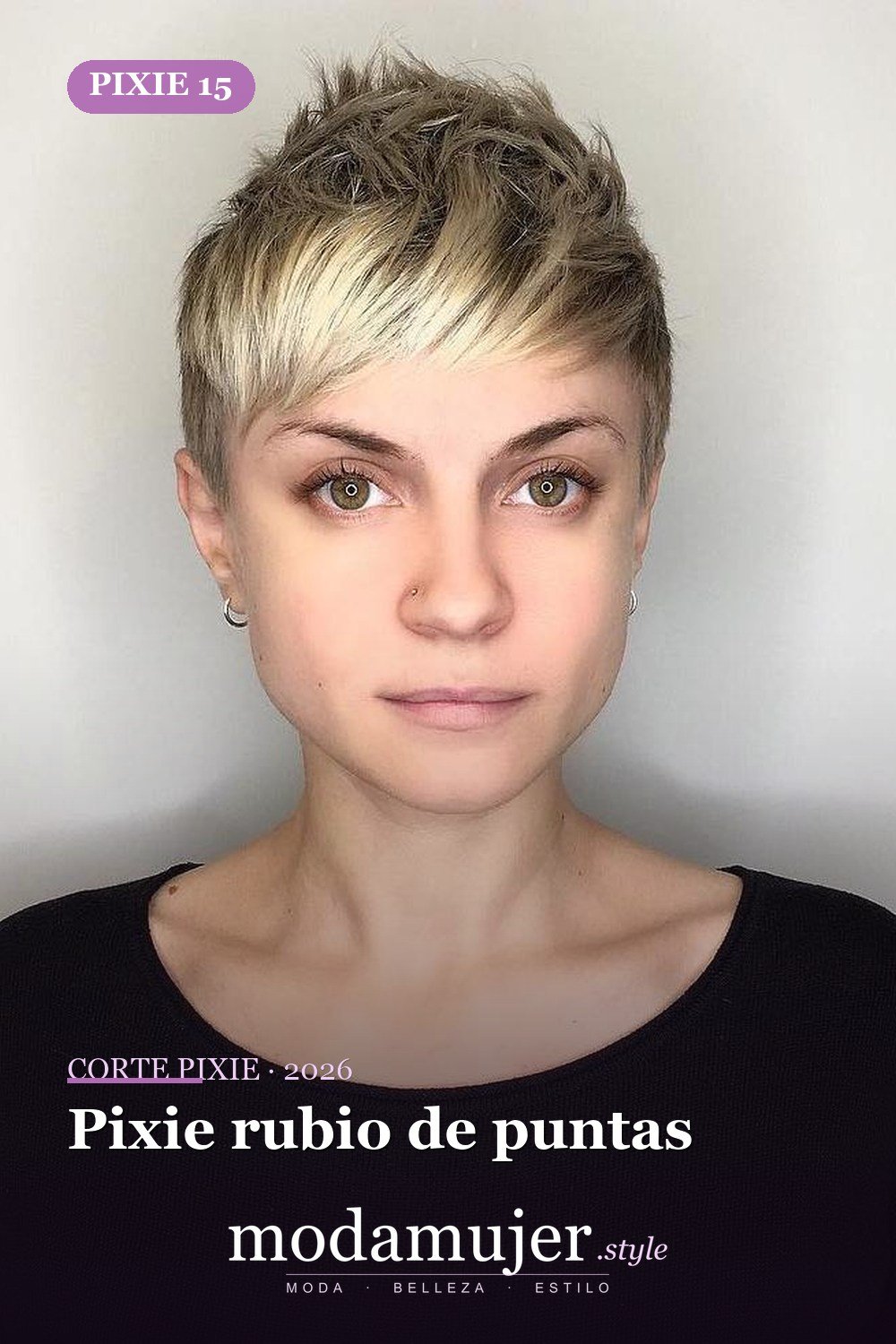 Pixie rubio de puntas — corte de pixie corto 2026