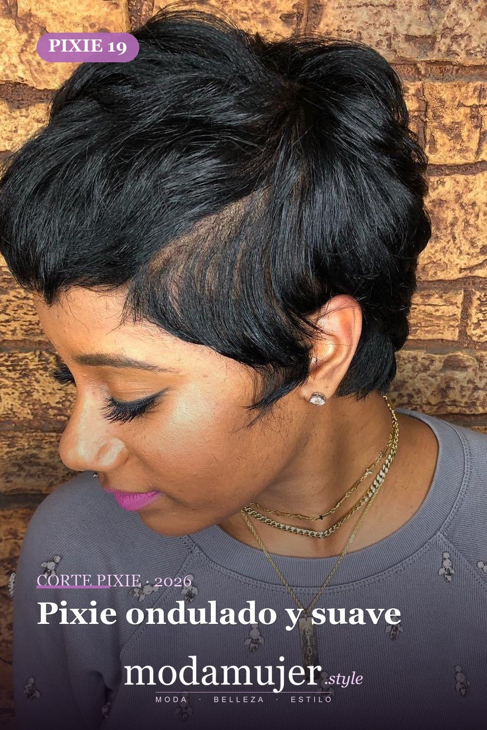 Pixie ondulado y suave — corte de pixie corto 2026