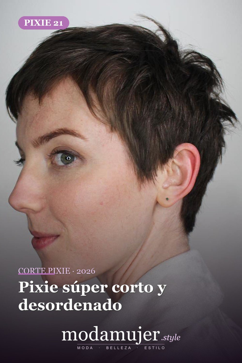 Pixie súper corto y desordenado — corte de pixie corto 2026