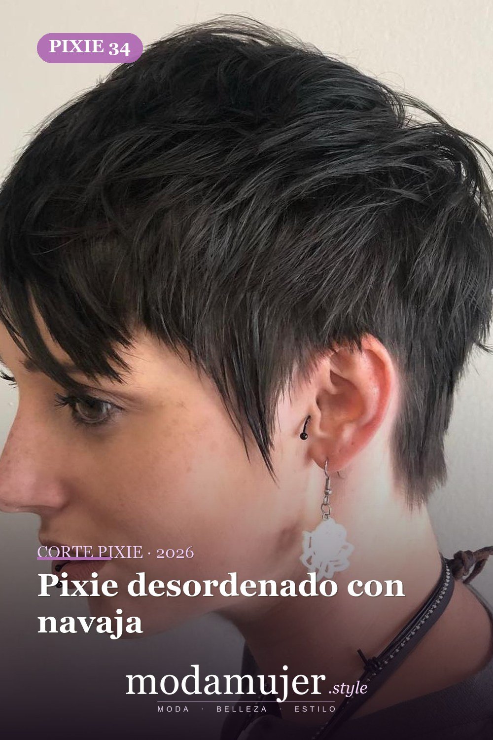 Pixie desordenado con navaja — corte de pixie corto 2026