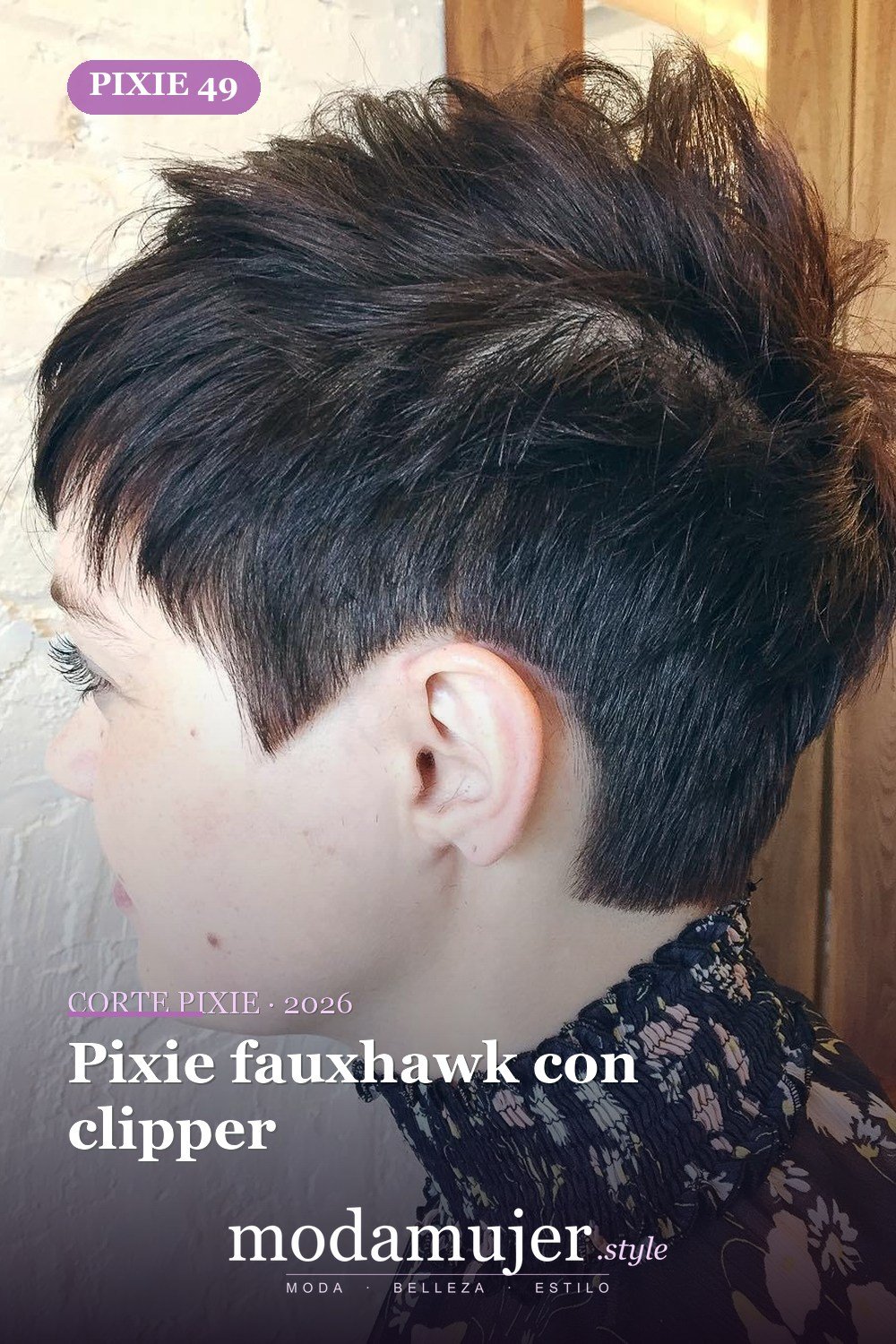Pixie fauxhawk con clipper — corte de pixie corto 2026