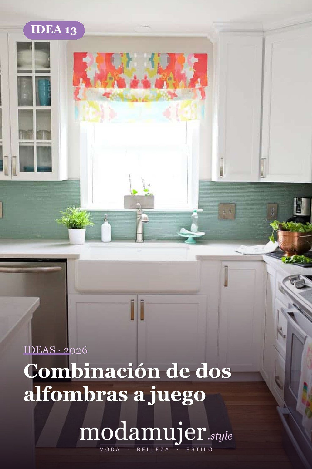 Combinación de dos alfombras a juego — Cree un poco de comodidad adicional con estas 40 alfombras de cocina
