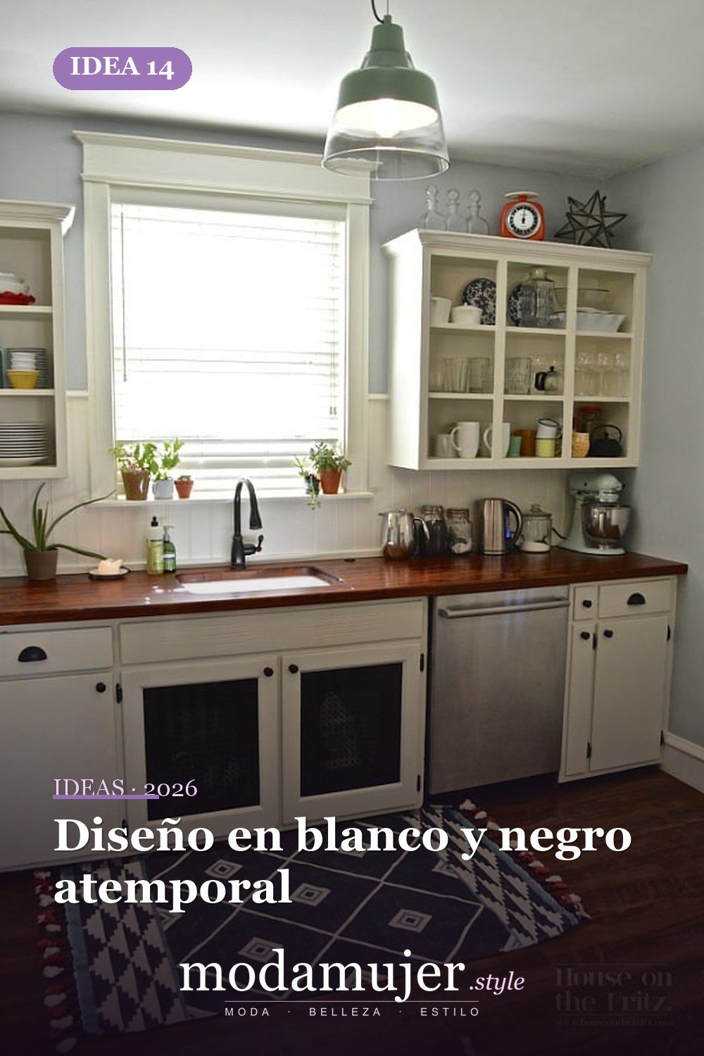 Diseño en blanco y negro atemporal — Cree un poco de comodidad adicional con estas 40 alfombras de cocina