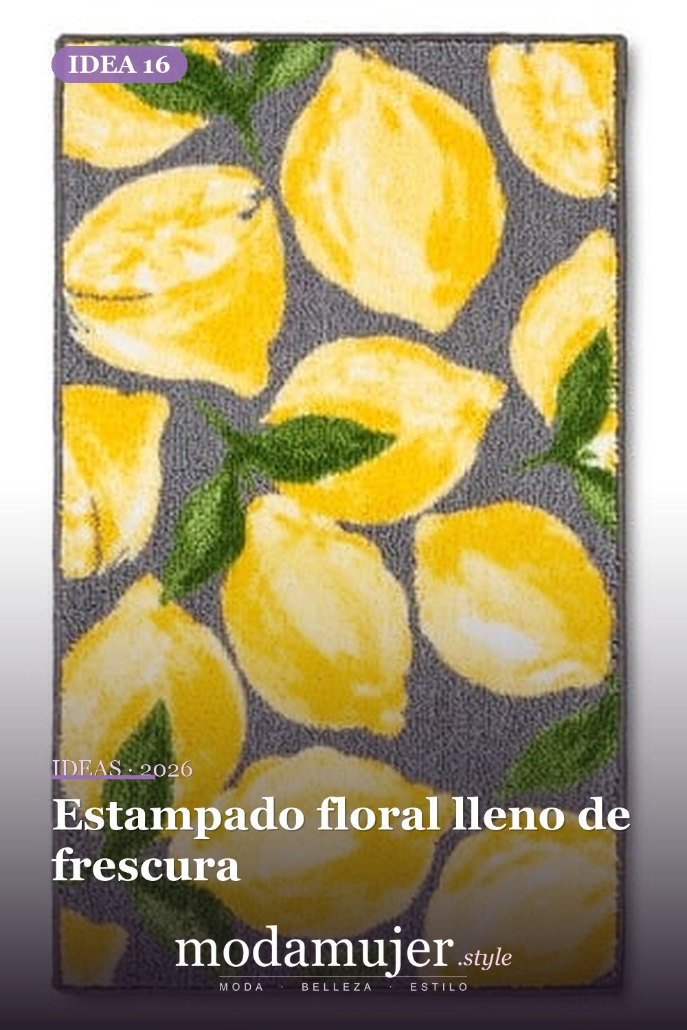 Estampado floral lleno de frescura — Cree un poco de comodidad adicional con estas 40 alfombras de cocina