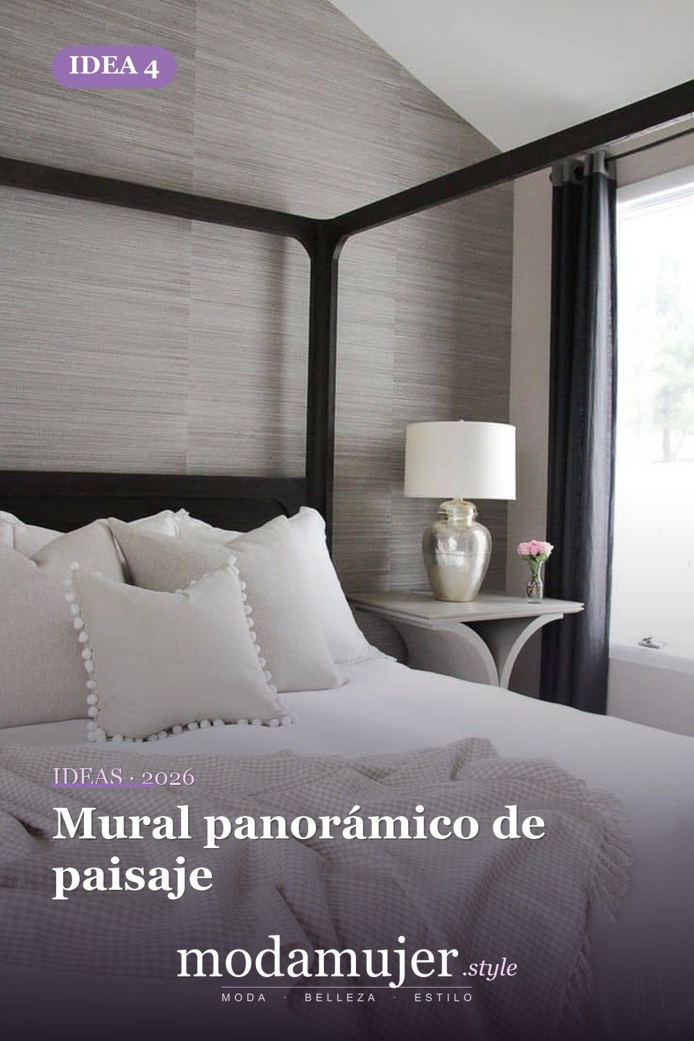 Mural panorámico de paisaje — Ideas de papel tapiz de dormitorio para modernizar su dormitorio