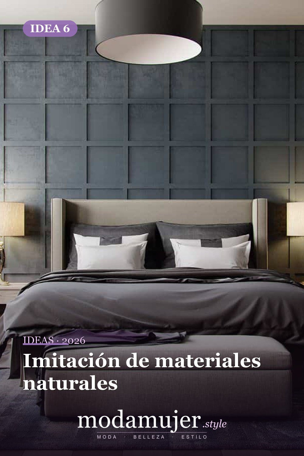 Imitación de materiales naturales — Ideas de papel tapiz de dormitorio para modernizar su dormitorio