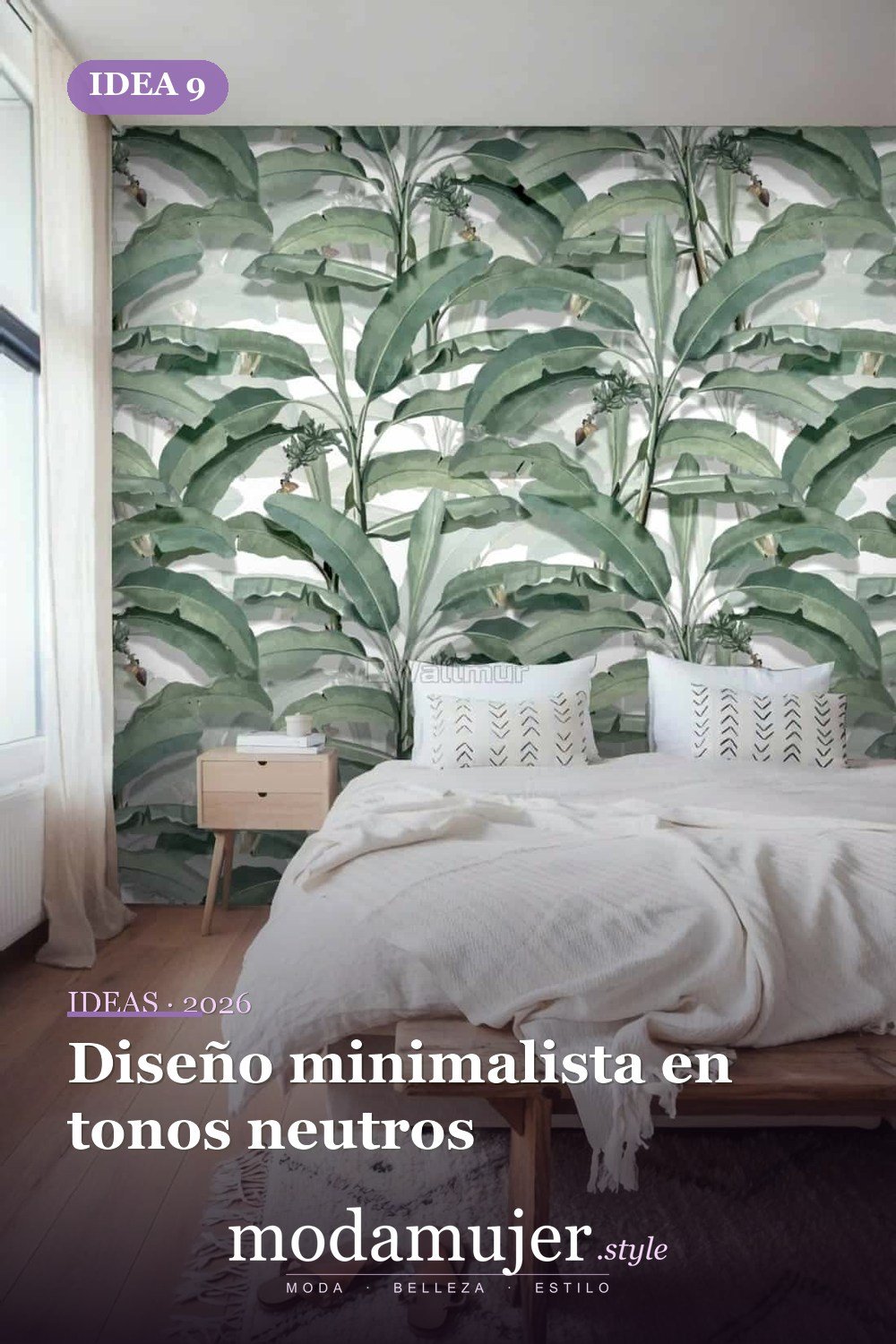 Diseño minimalista en tonos neutros — Ideas de papel tapiz de dormitorio para modernizar su dormitorio