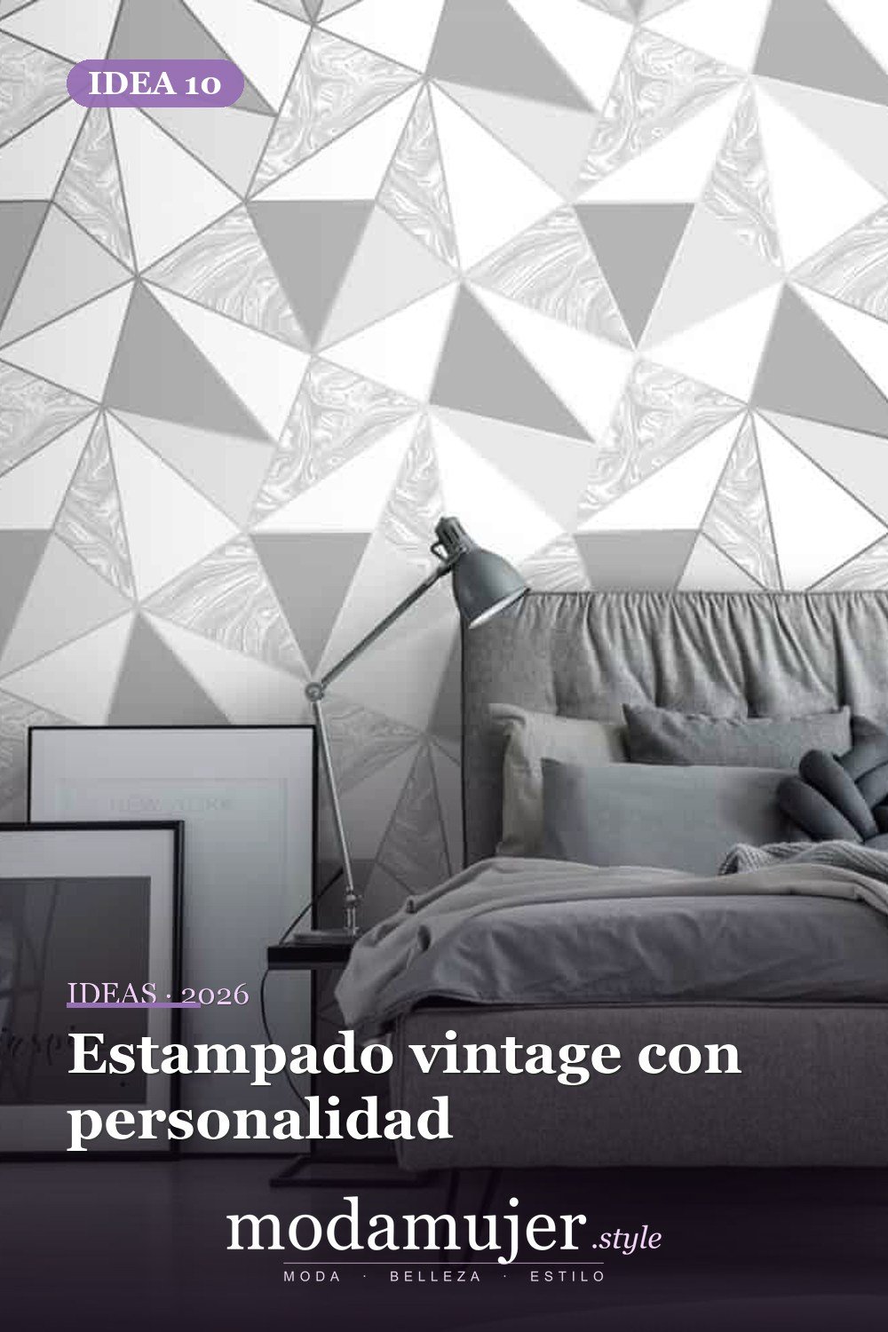 Estampado vintage con personalidad — Ideas de papel tapiz de dormitorio para modernizar su dormitorio