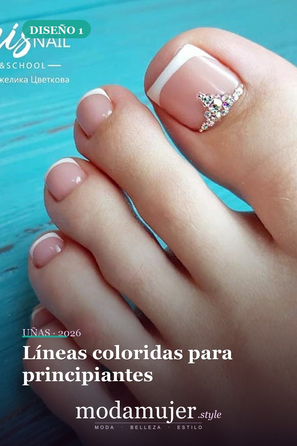 Líneas coloridas para principiantes — Ideas de pedicura para tus fabulosas uñas