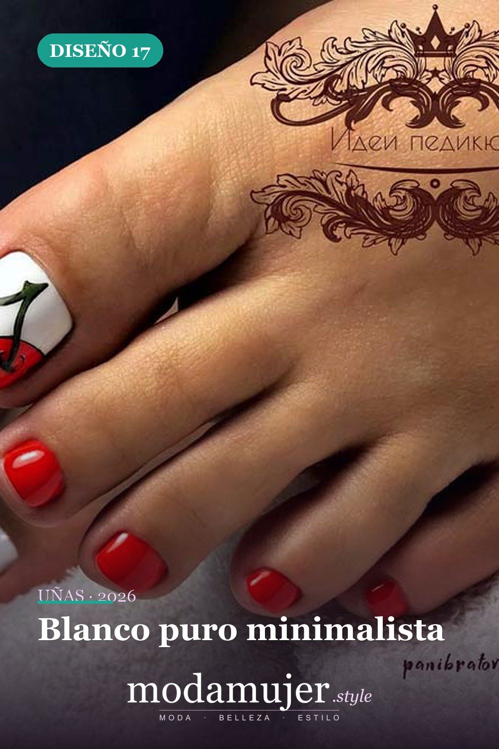 Blanco puro minimalista — Ideas de pedicura para tus fabulosas uñas
