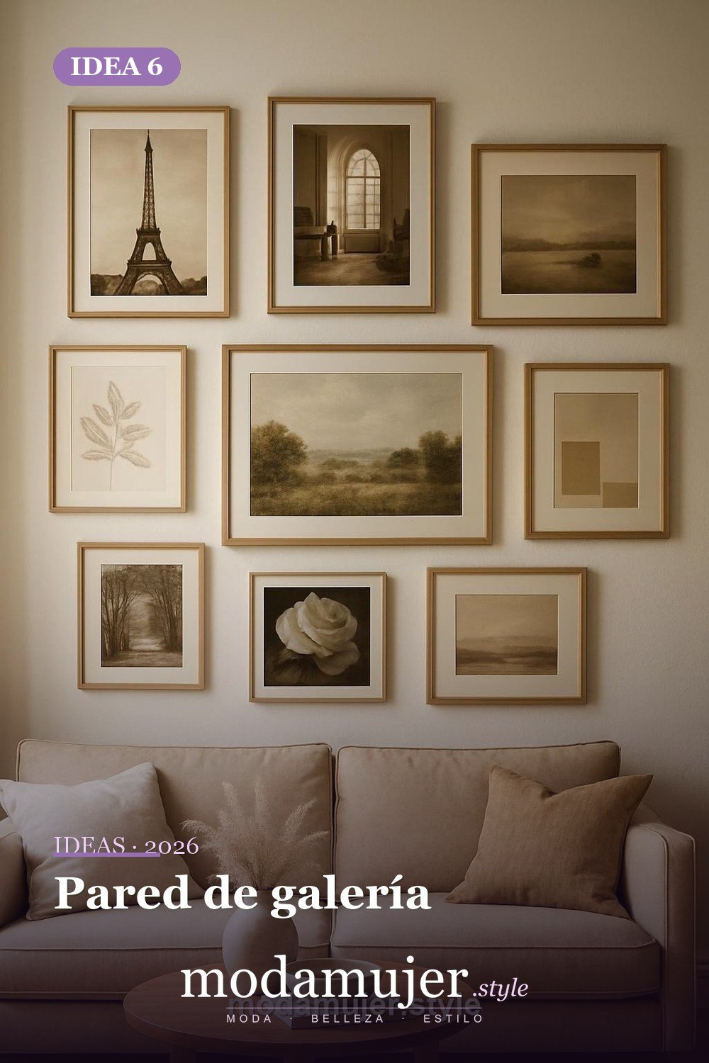 Pared de galería — 30 ideas de decoración para el hogar en 2026