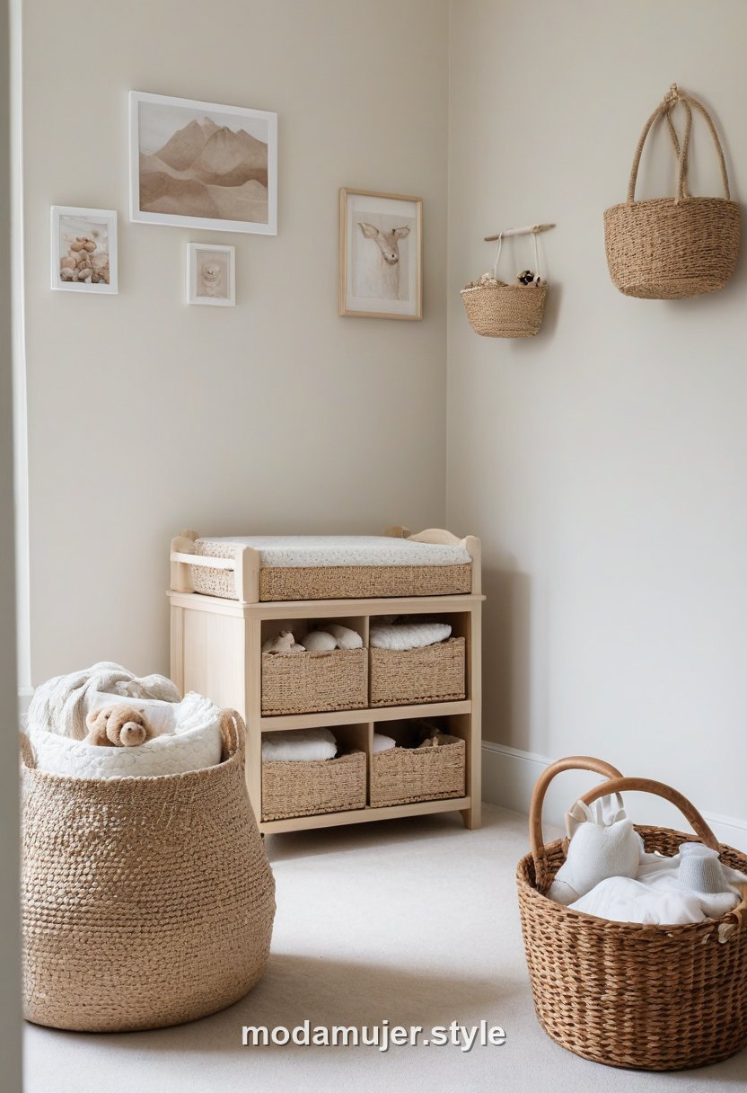 Dormitorio infantil decorado en tonos neutros y madera