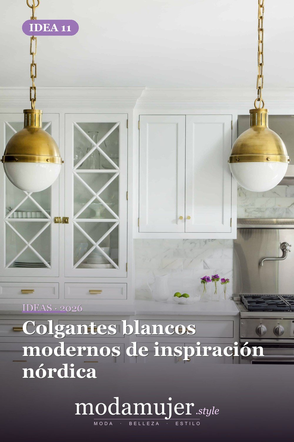 Colgantes blancos modernos de inspiración nórdica — Lámparas de isla de cocina que cambian completamente su decoración Colgantes blancos modernos de inspiración nórdica — Lámparas de isla de cocina que cambian completamente su decoración