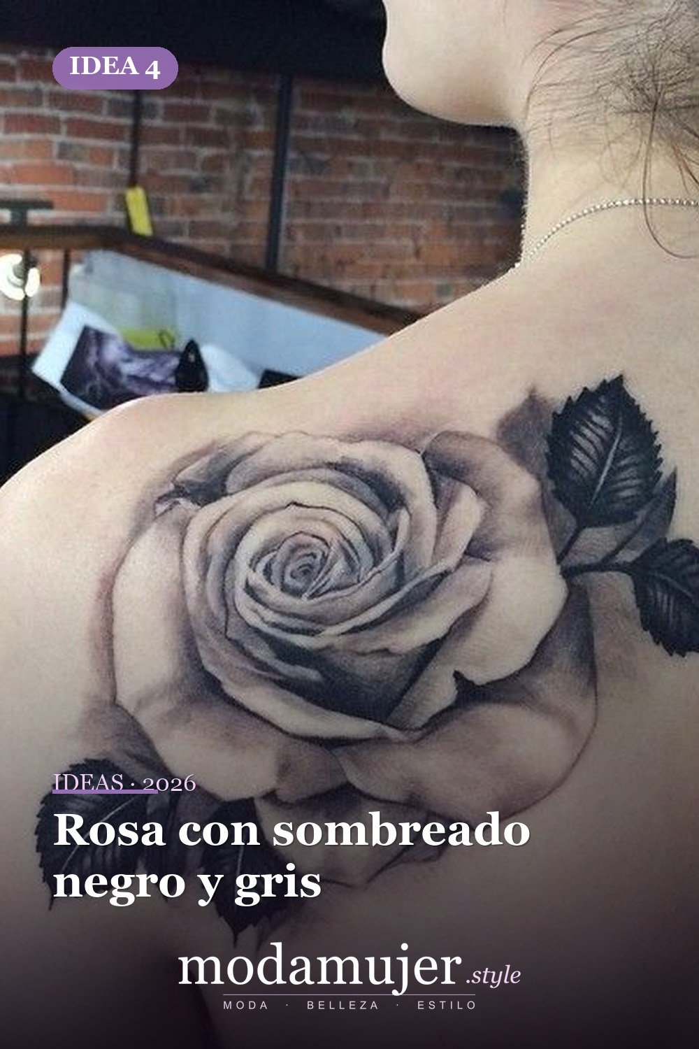 Rosa con sombreado negro y gris — Las 10 mejores ideas de diseño de tatuajes de rosas y su significado para mujeres
