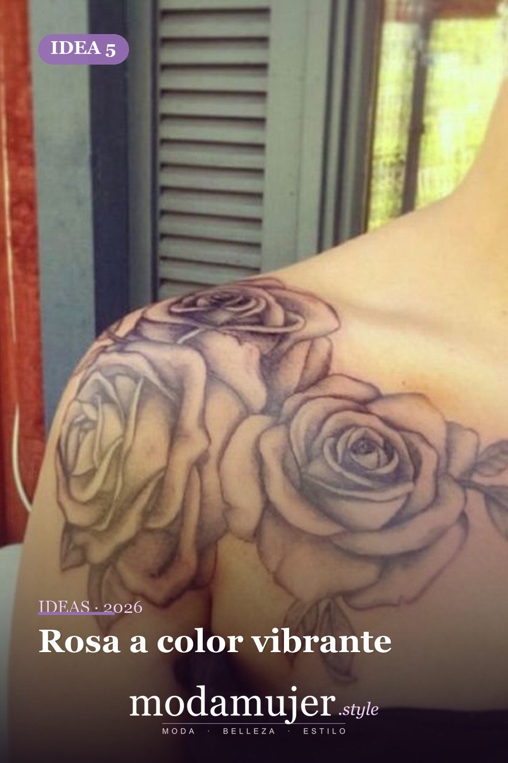 Rosa a color vibrante — Las 10 mejores ideas de diseño de tatuajes de rosas y su significado para mujeres