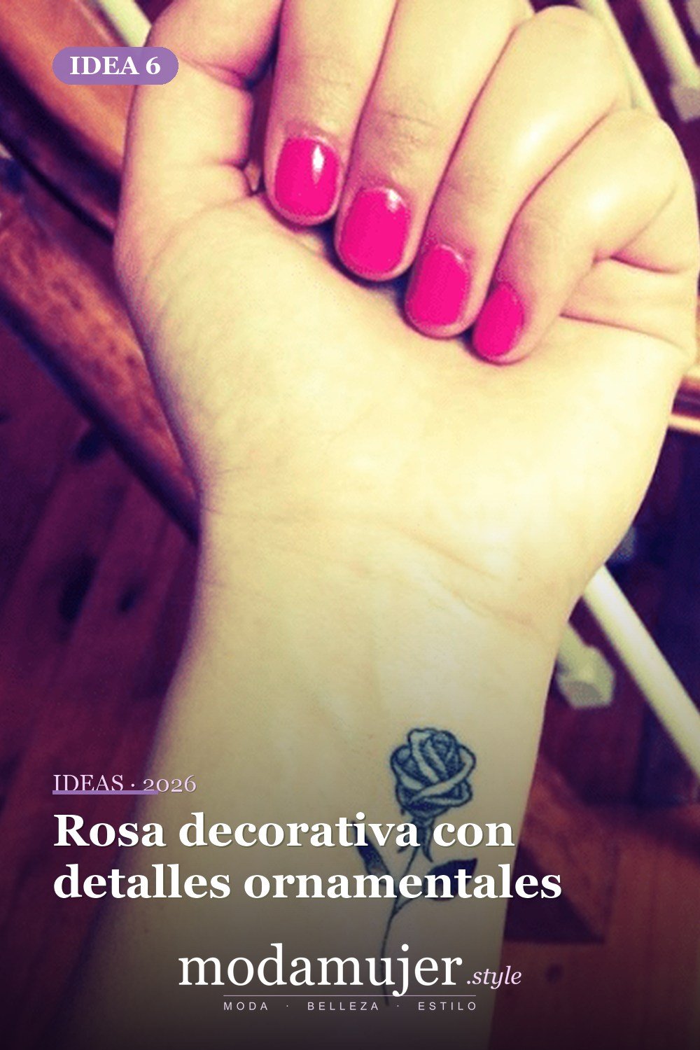 Rosa decorativa con detalles ornamentales — Las 10 mejores ideas de diseño de tatuajes de rosas y su significado para mujeres