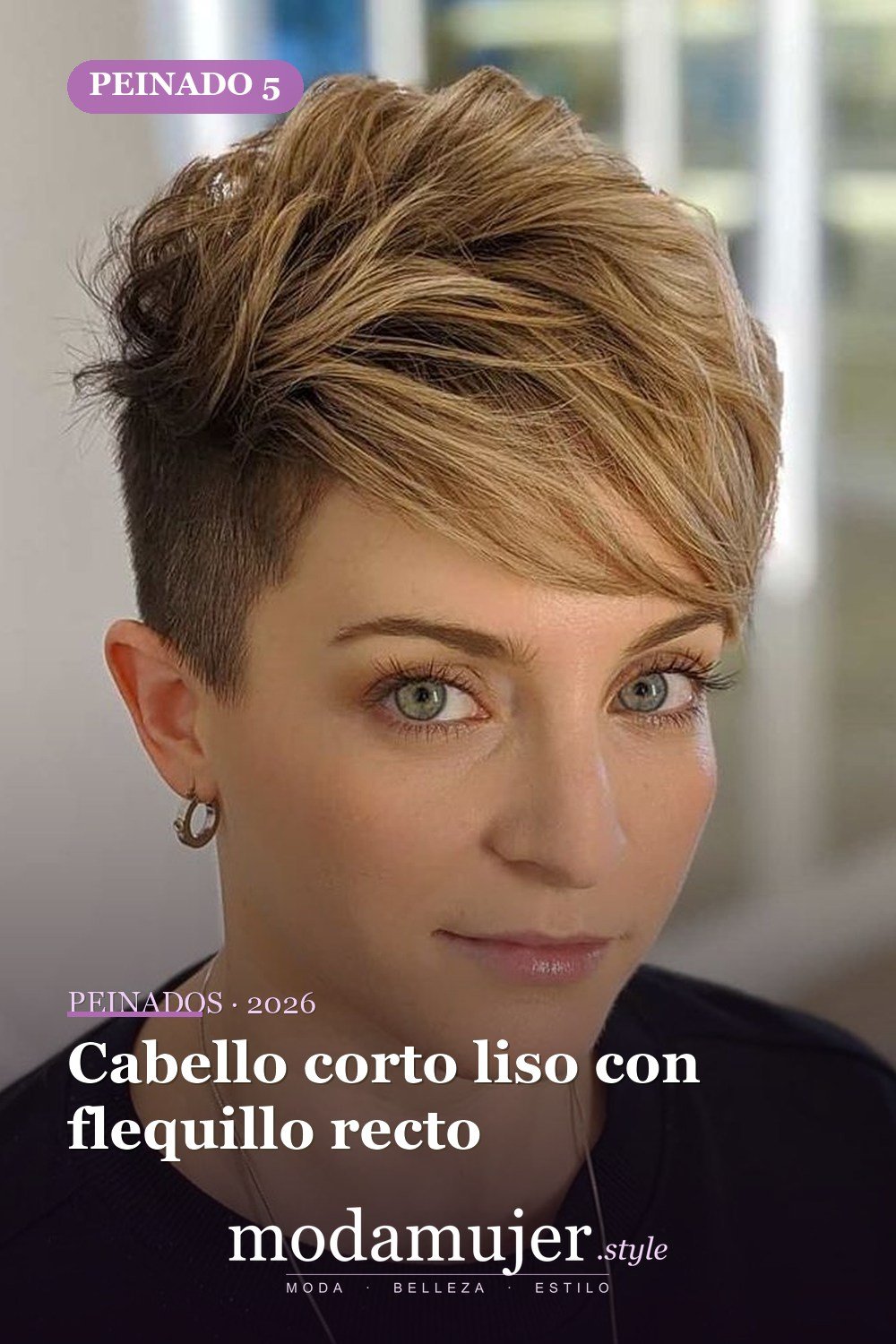 Cabello corto liso con flequillo recto — Las 30 ideas más modernas de cabello corto con flequillo para 2026