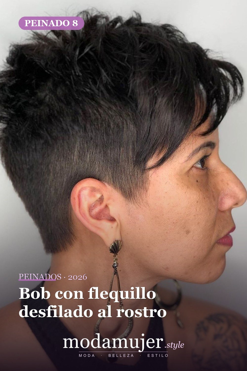 Bob con flequillo desfilado al rostro — Las 30 ideas más modernas de cabello corto con flequillo para 2026