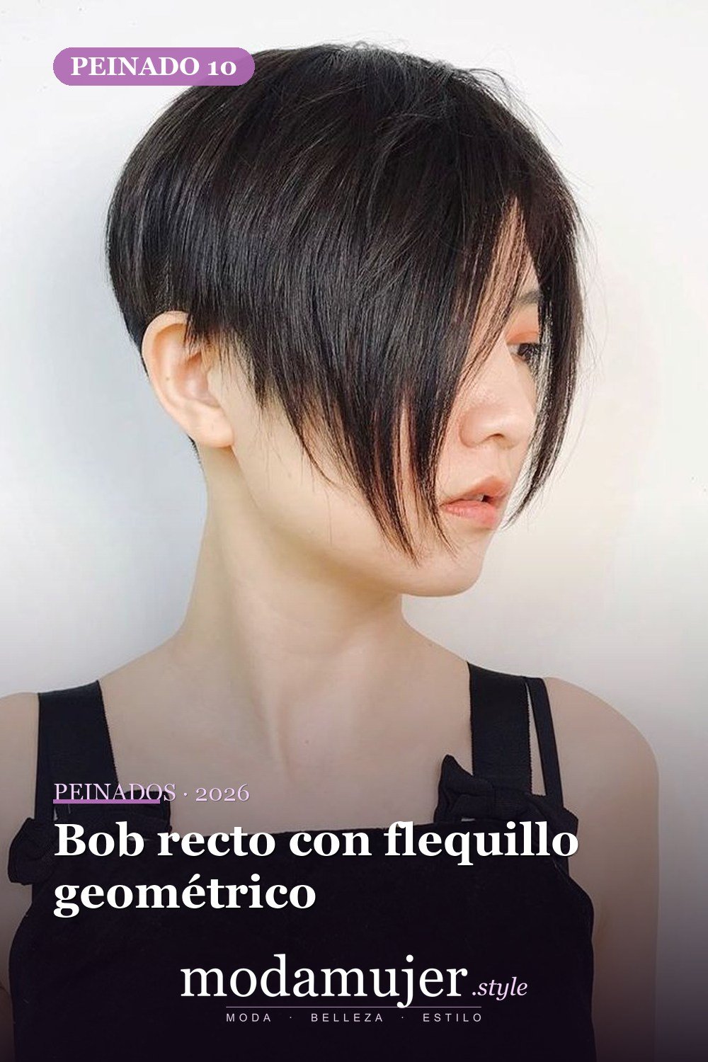 Bob recto con flequillo geométrico — Las 30 ideas más modernas de cabello corto con flequillo para 2026