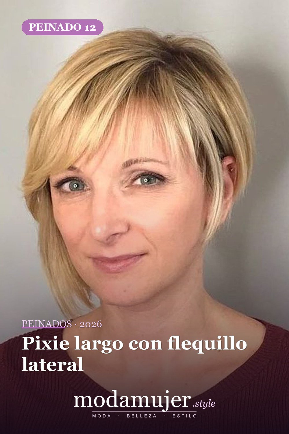 Pixie largo con flequillo lateral — Las 30 ideas más modernas de cabello corto con flequillo para 2026