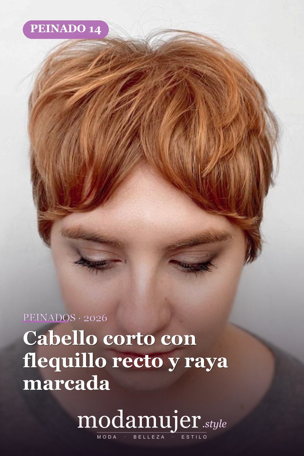 Cabello corto con flequillo recto y raya marcada — Las 30 ideas más modernas de cabello corto con flequillo para 2026