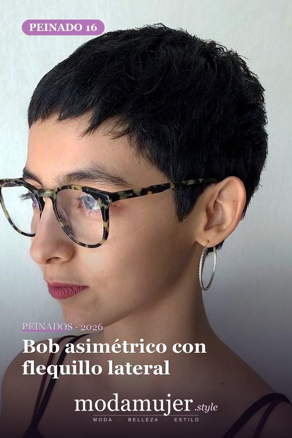 Bob asimétrico con flequillo lateral — Las 30 ideas más modernas de cabello corto con flequillo para 2026