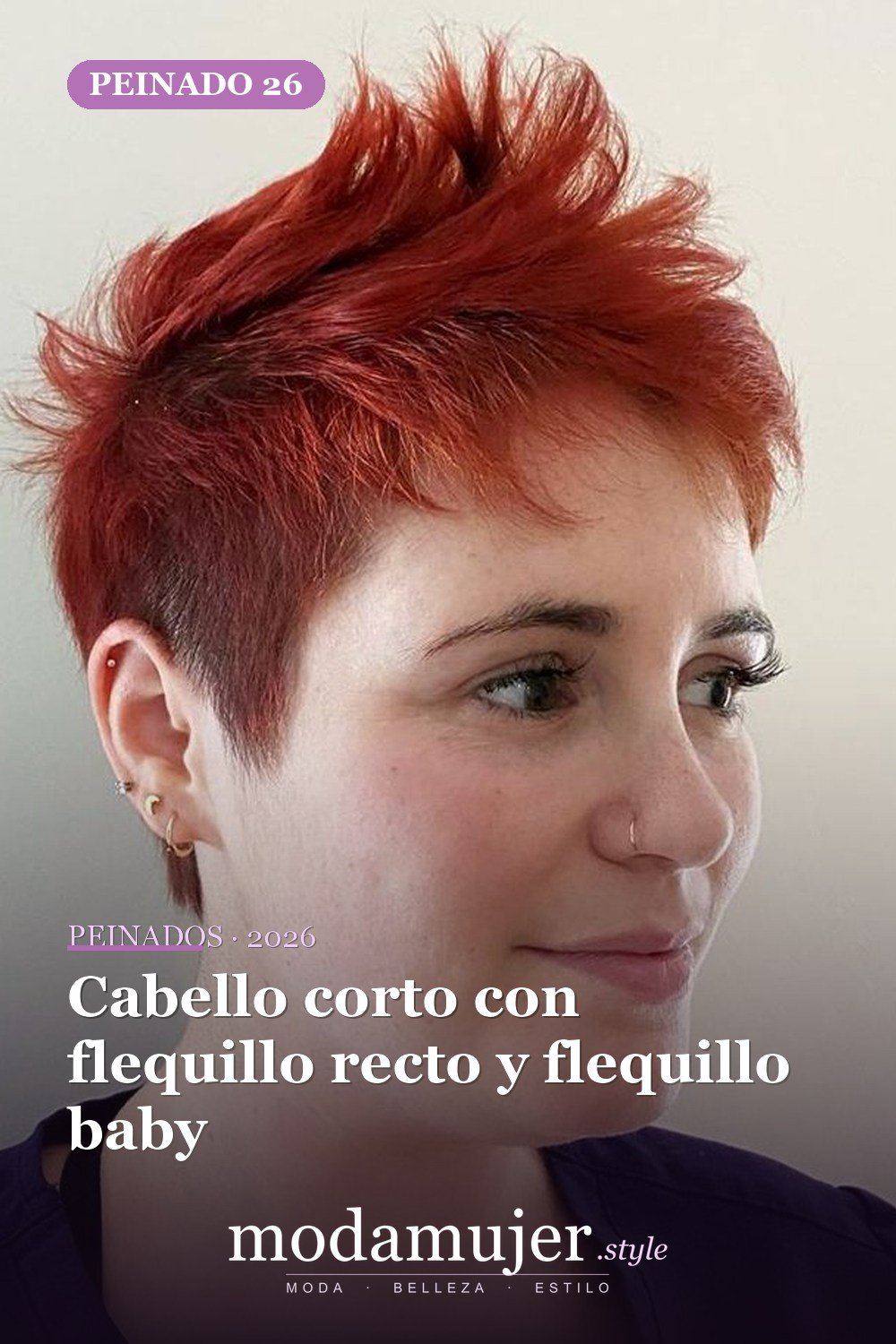 Cabello corto con flequillo recto y flequillo baby — Las 30 ideas más modernas de cabello corto con flequillo para 2026