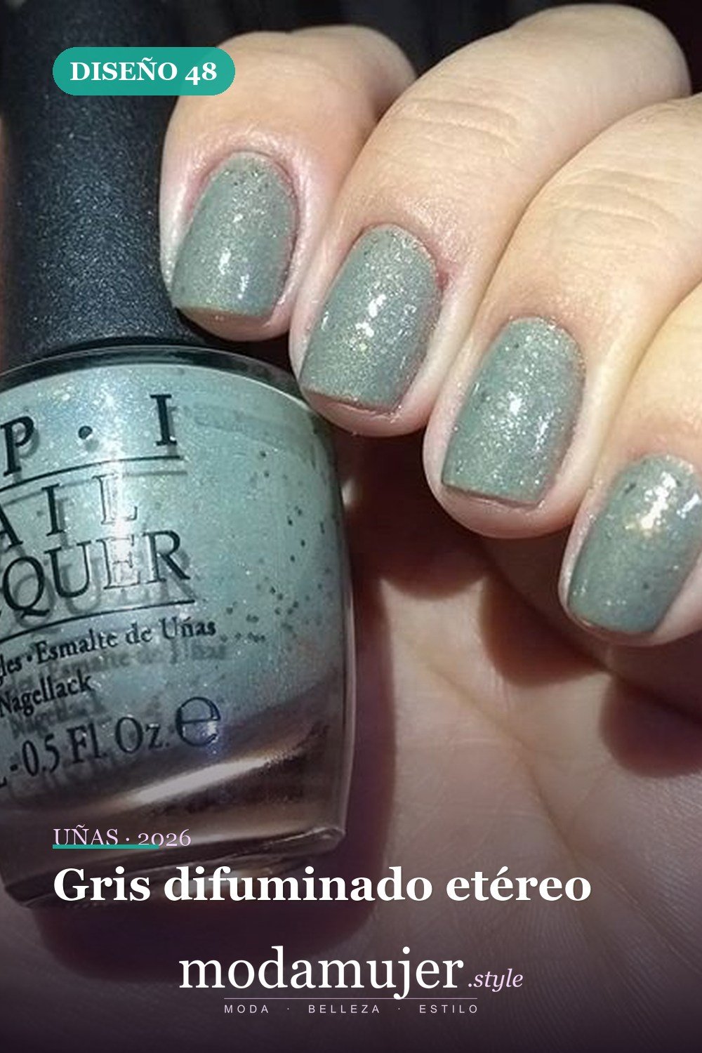 Gris difuminado etéreo — Las 85 mejores ideas grises para uñas que te encantarán