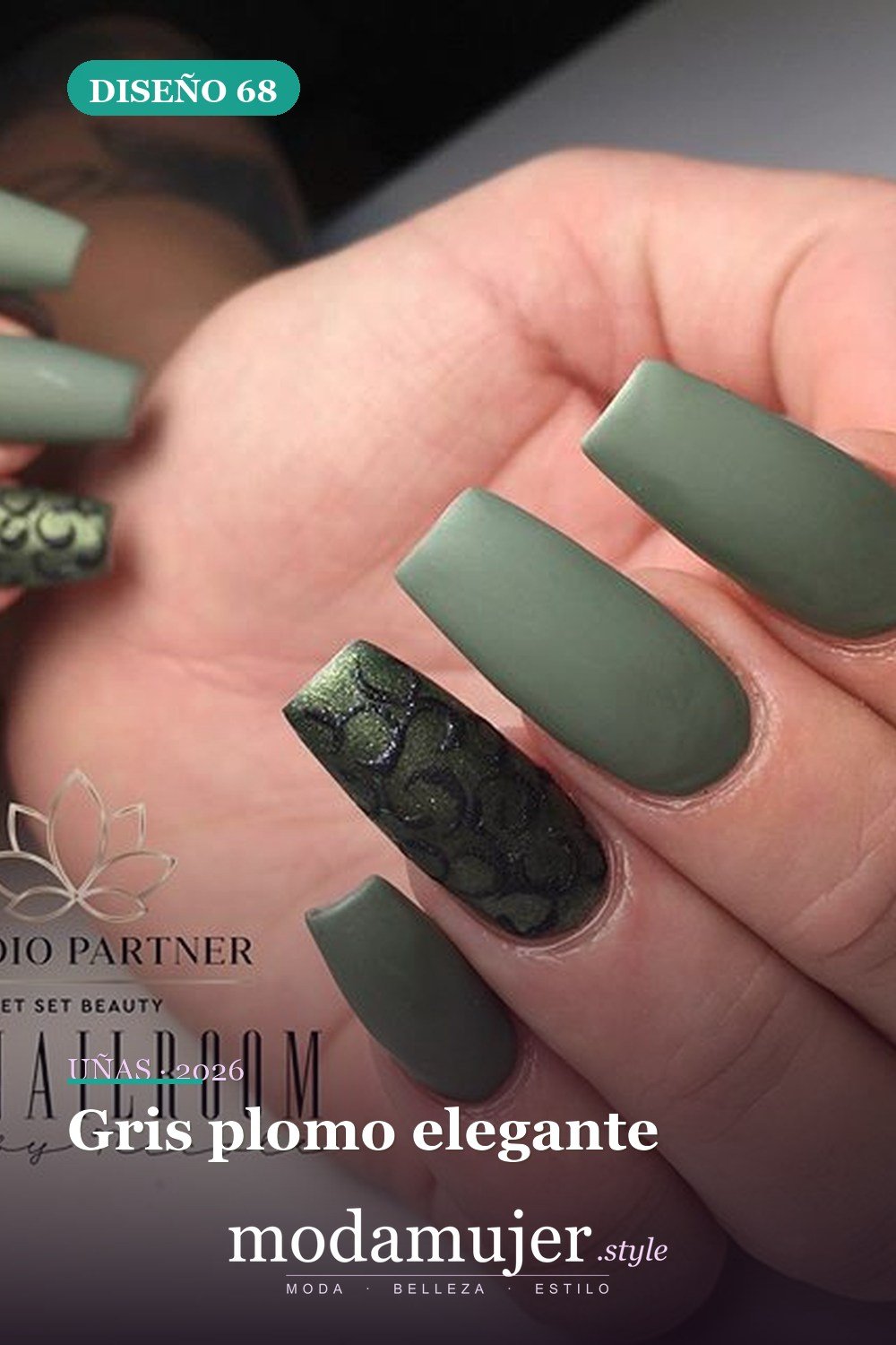 Gris plomo elegante — Las 85 mejores ideas grises para uñas que te encantarán