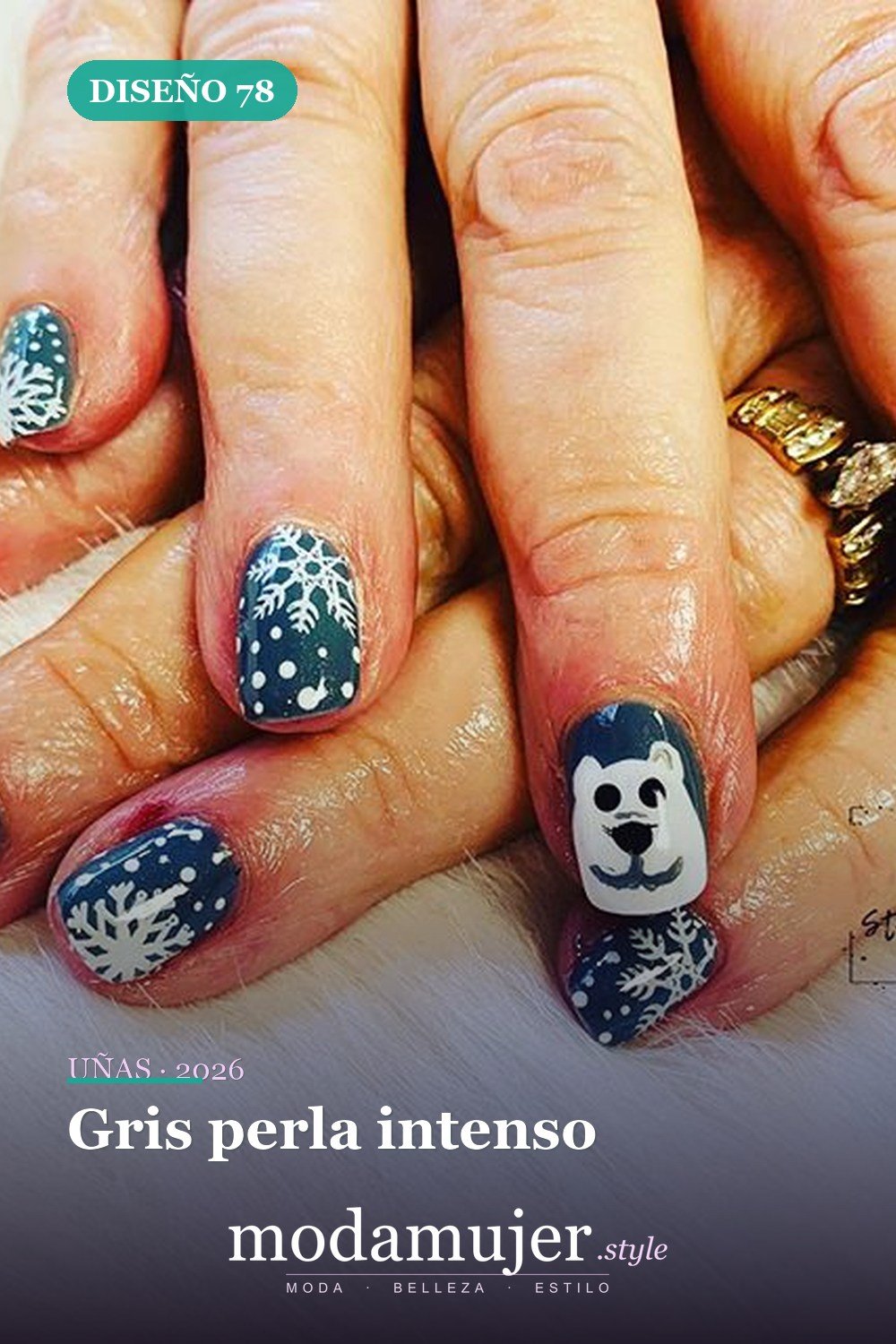 Gris perla intenso — Las 85 mejores ideas grises para uñas que te encantarán