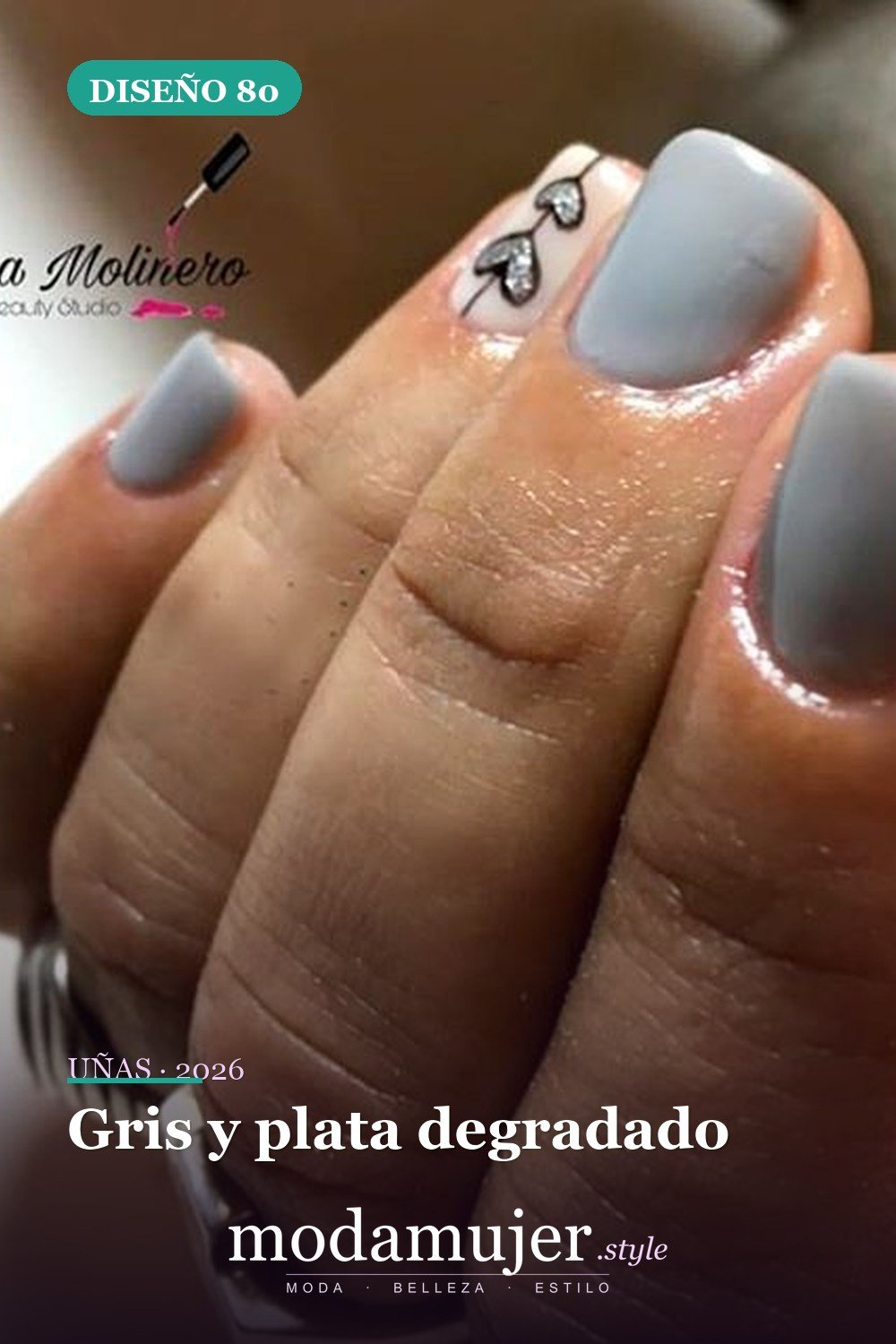 Gris y plata degradado — Las 85 mejores ideas grises para uñas que te encantarán