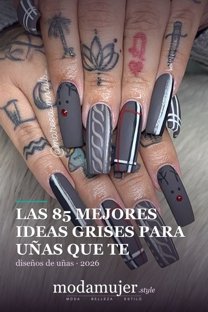 Las 85 mejores ideas grises para uñas que te encantarán - ModaMujer