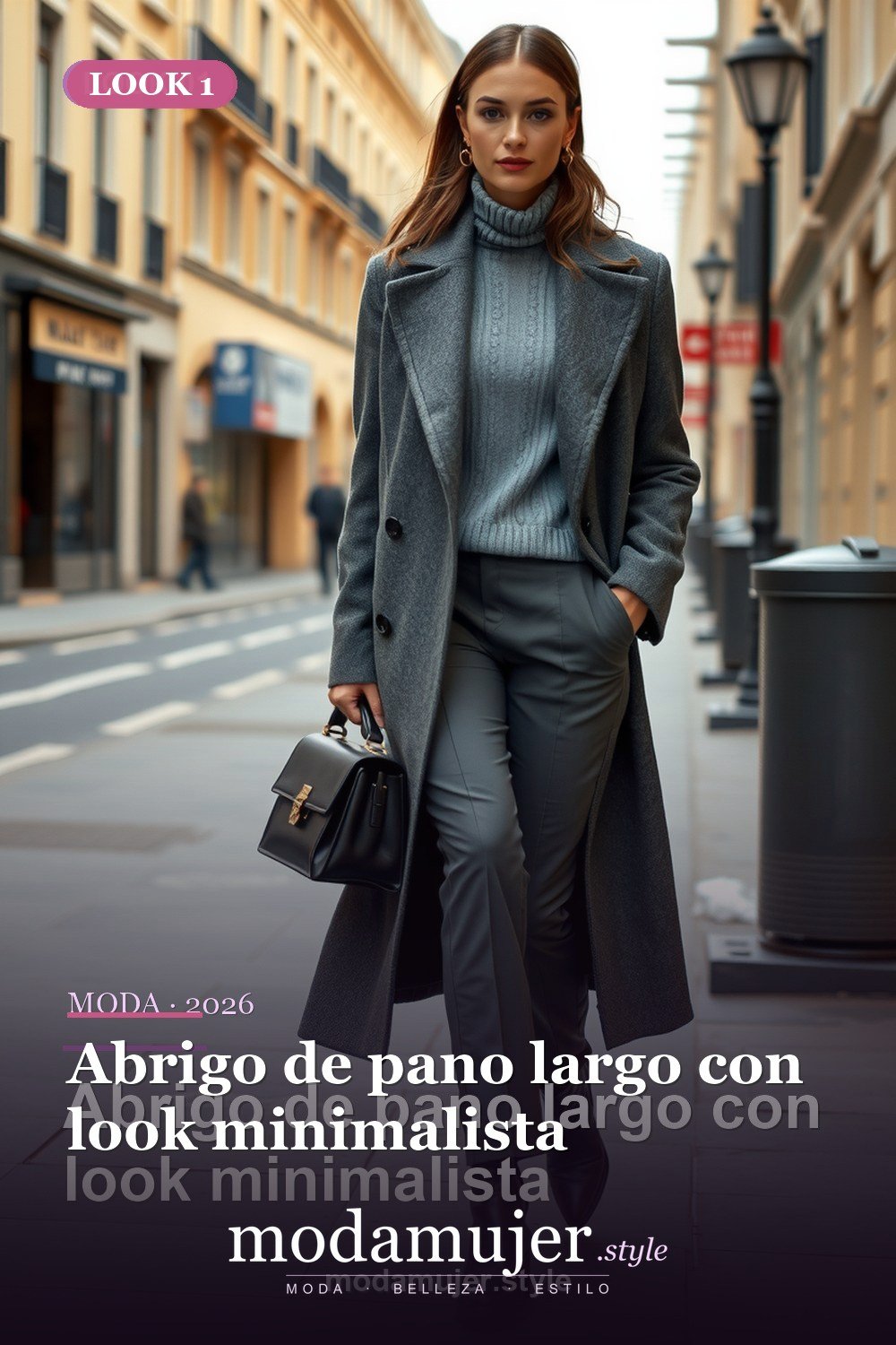 Abrigo de pano largo con look minimalista — 30 looks con abrigo para mujer en 2026: ideas de invierno
