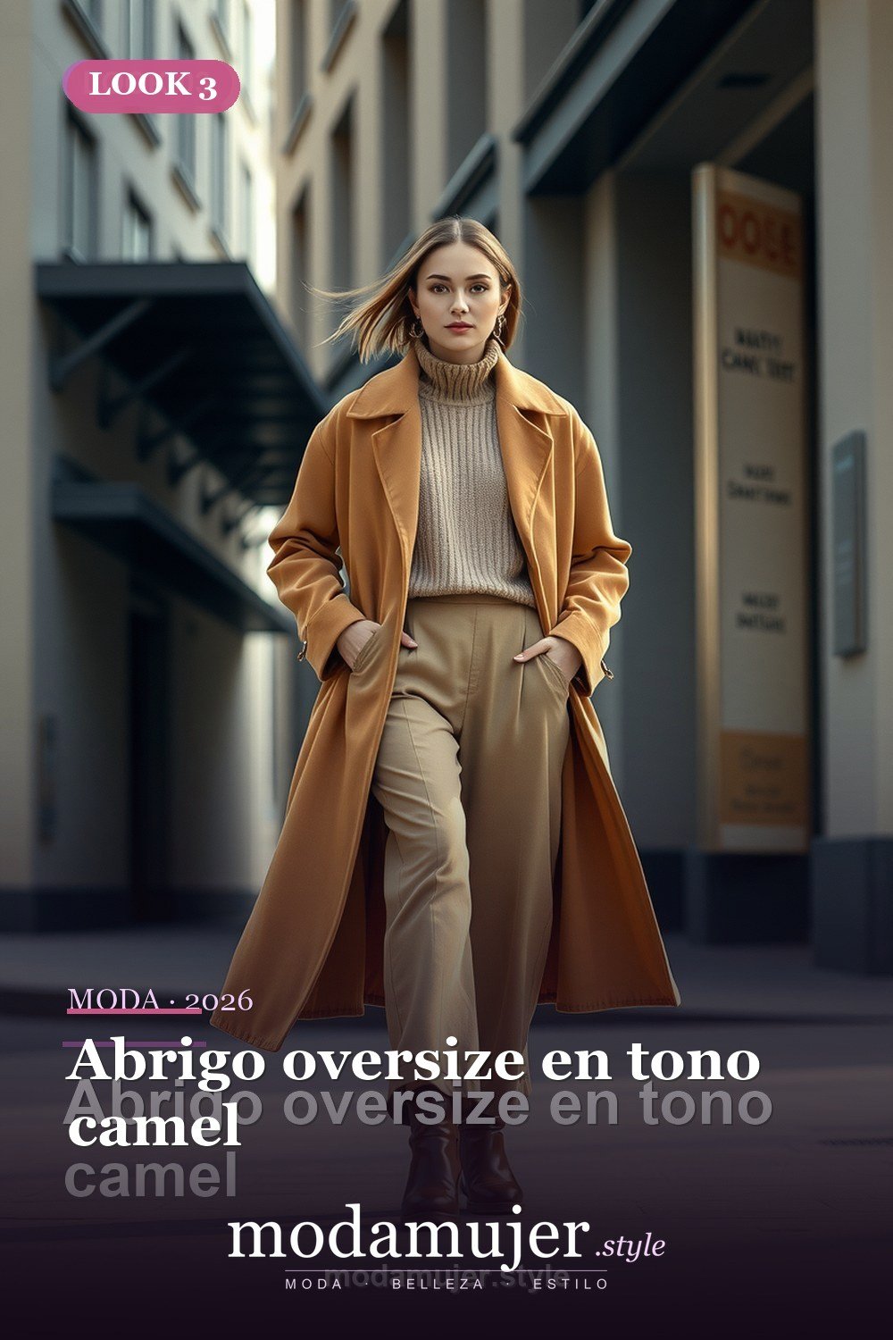 Abrigo oversize en tono camel — 30 looks con abrigo para mujer en 2026: ideas de invierno