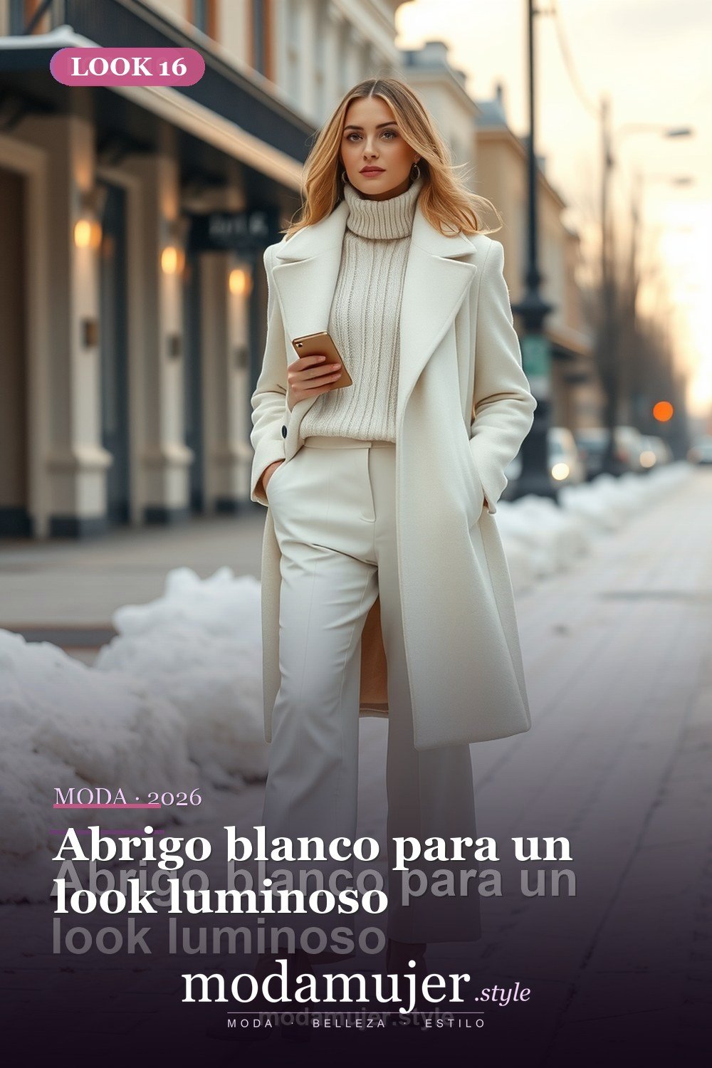 Abrigo blanco para un look luminoso — 30 looks con abrigo para mujer en 2026: ideas de invierno