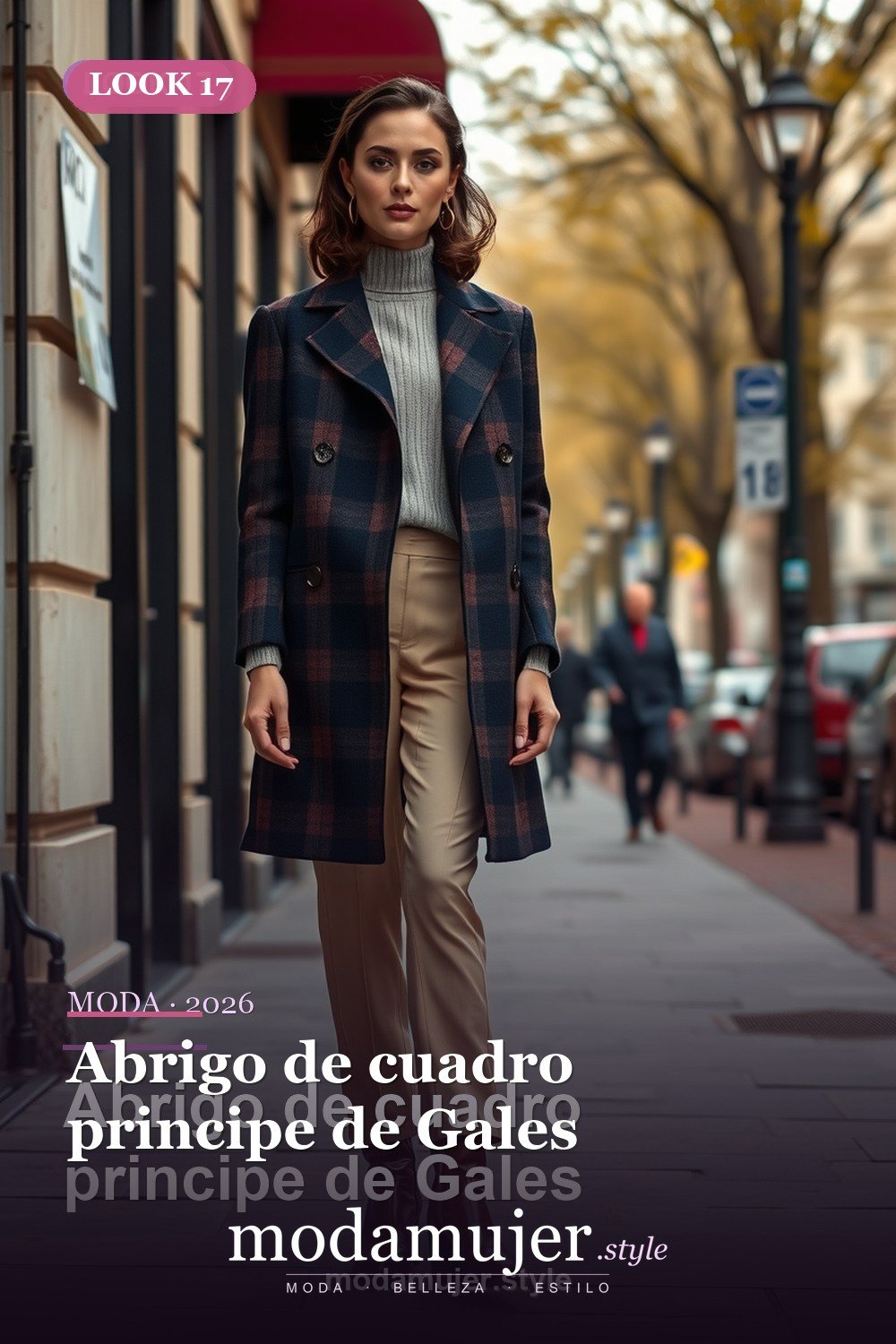 Abrigo de cuadro principe de Gales — 30 looks con abrigo para mujer en 2026: ideas de invierno