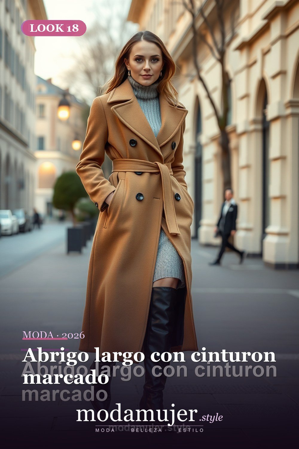Abrigo largo con cinturon marcado — 30 looks con abrigo para mujer en 2026: ideas de invierno