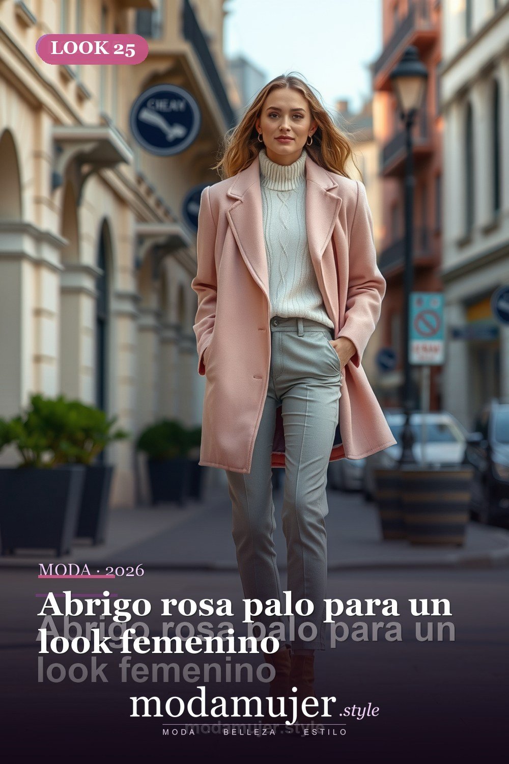 Abrigo rosa palo para un look femenino — 30 looks con abrigo para mujer en 2026: ideas de invierno