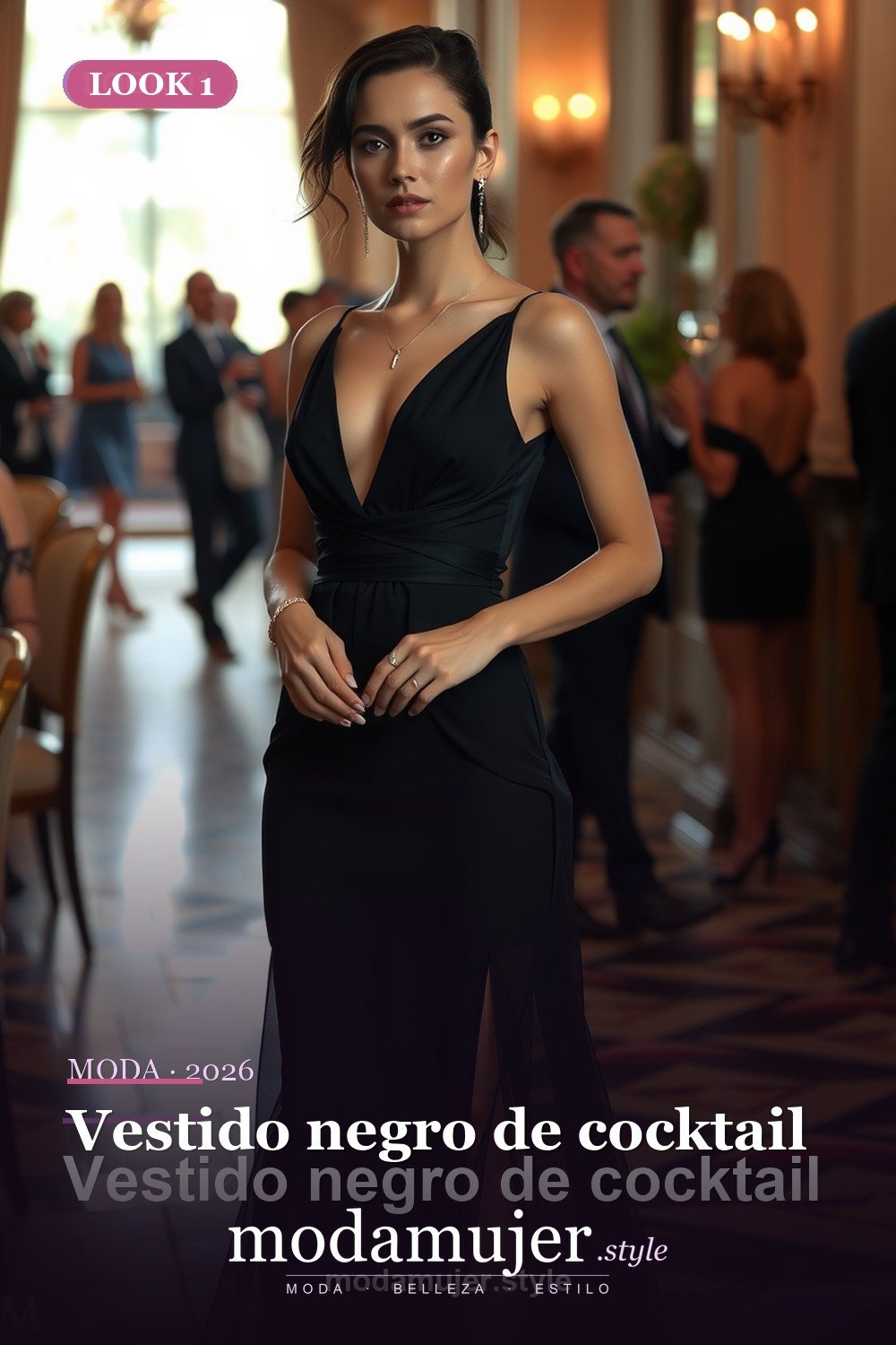 Vestido negro de cocktail — 30 looks de fiesta para mujer en 2026: ideas para eventos y noche