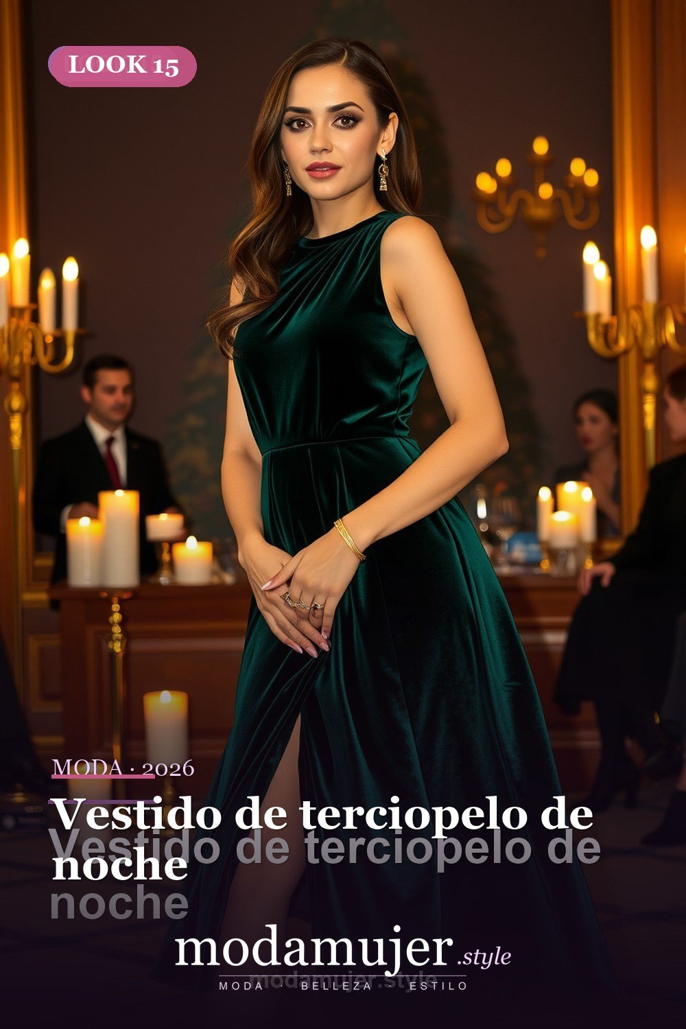 Vestido de terciopelo de noche — 30 looks de fiesta para mujer en 2026: ideas para eventos y noche
