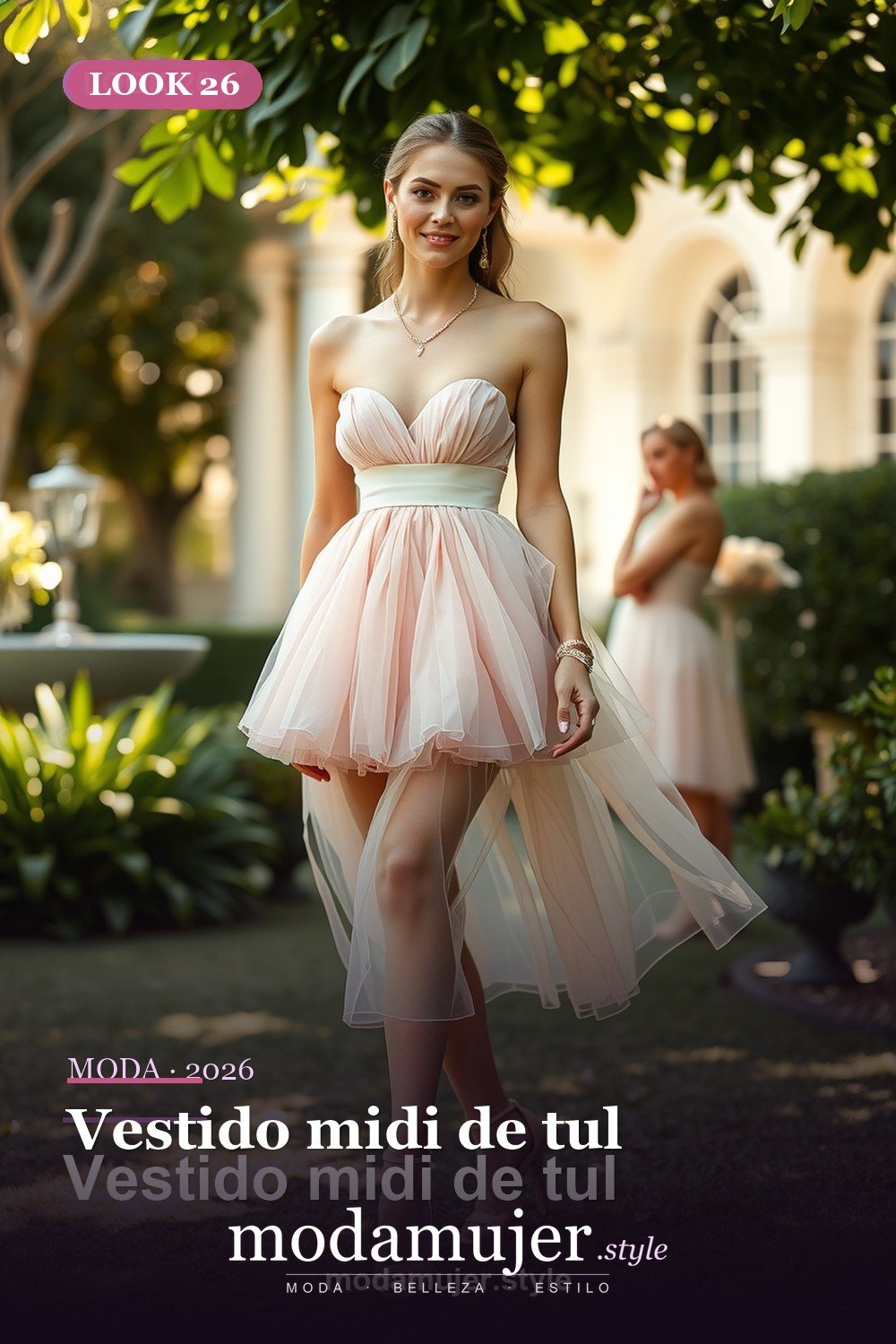 Vestido midi de tul — 30 looks de fiesta para mujer en 2026: ideas para eventos y noche